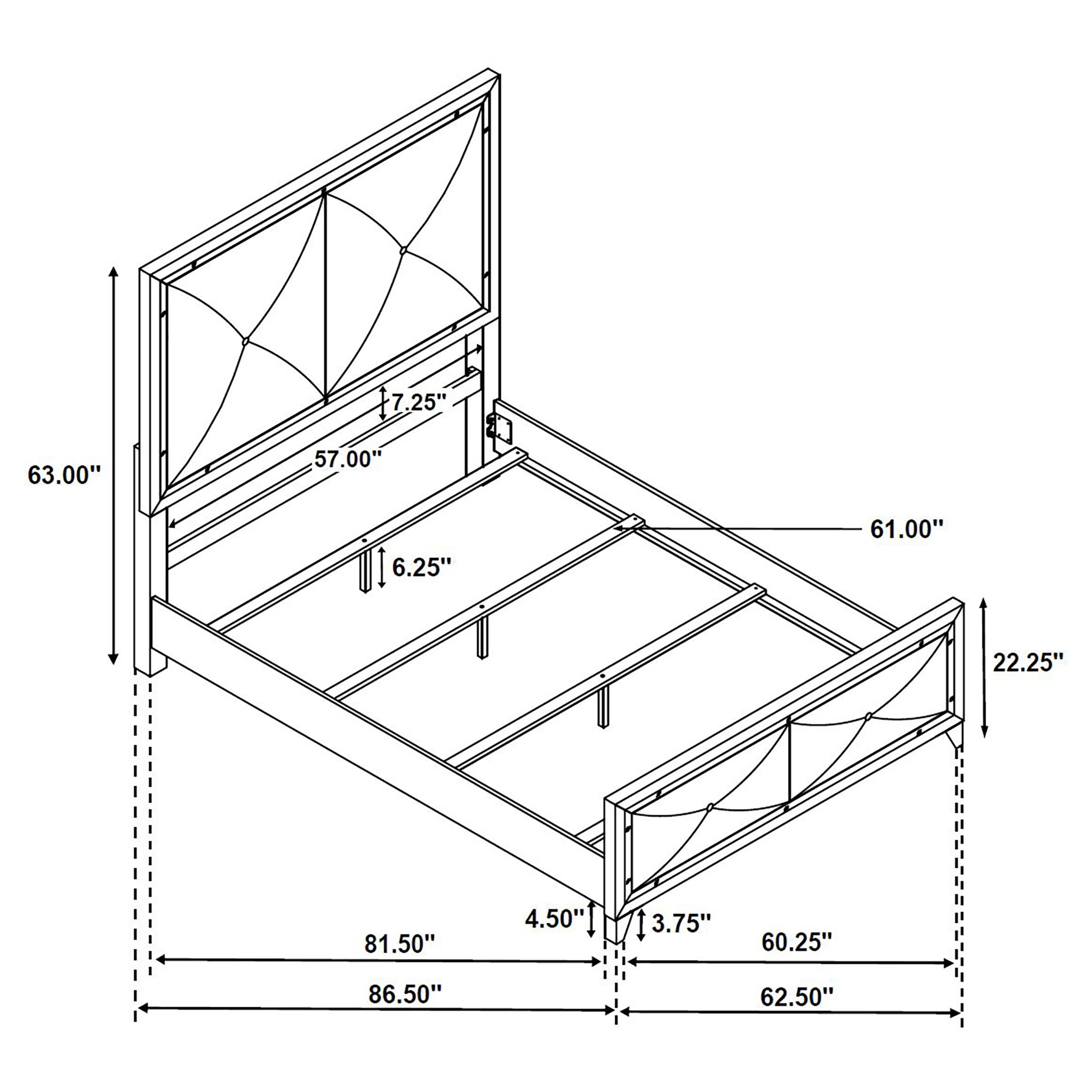 Larue Wood Queen Panel Bed Silver — view 8