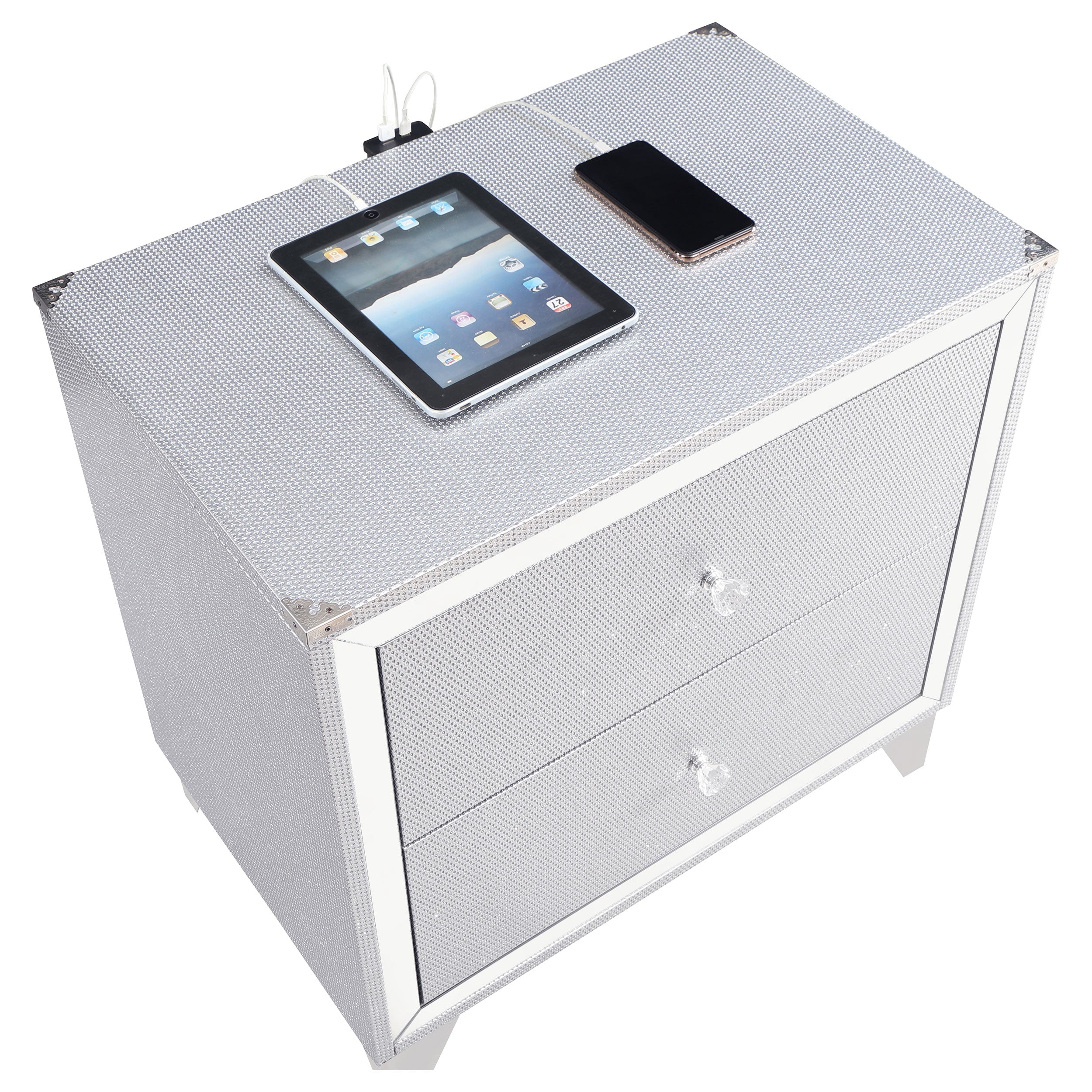 Larue 2-drawer Nightstand Silver — view 11