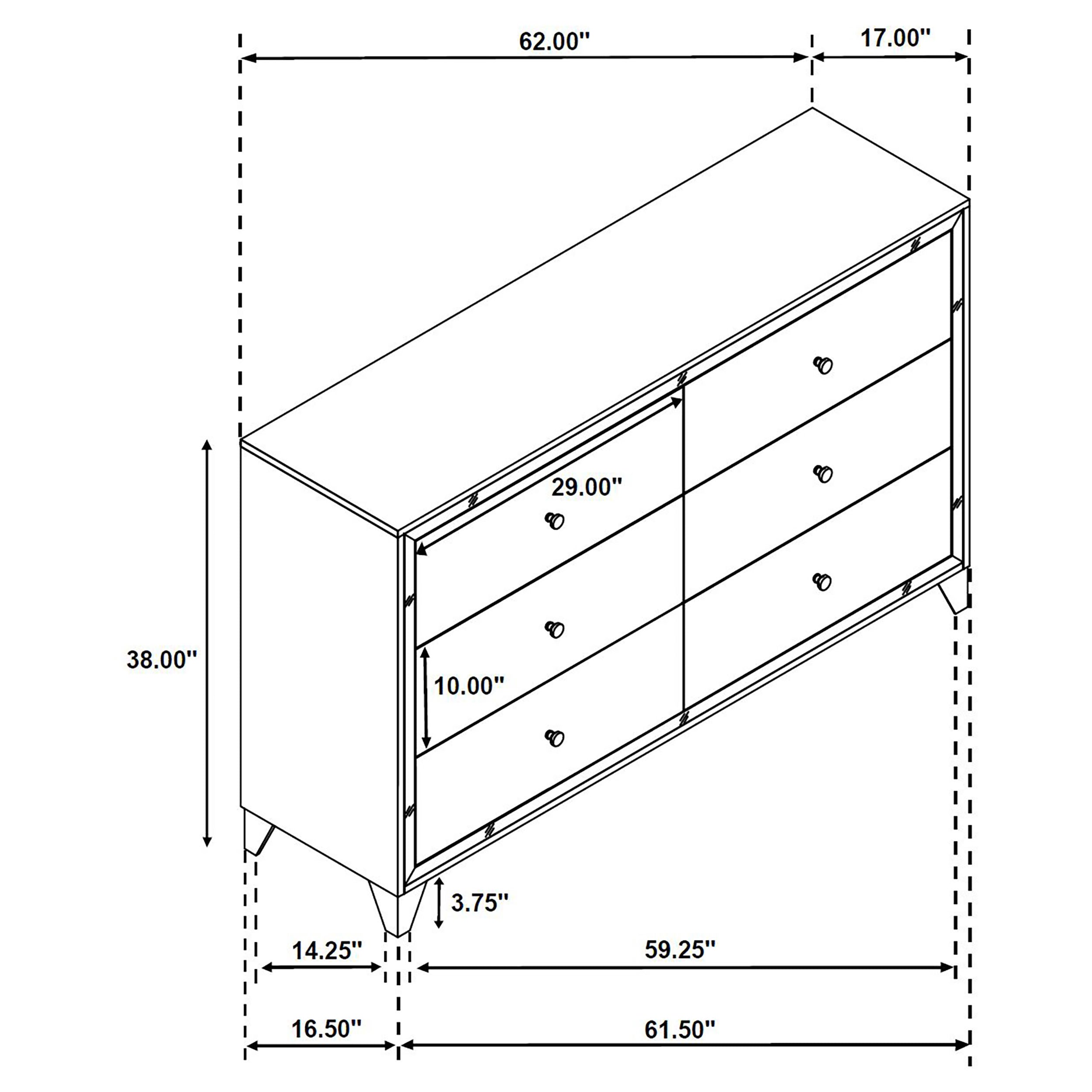 Larue 6-drawer Dresser Silver — view 11