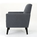Contemporary Club Chair With Nailhead Trim Fabric And Birch Wood Legs