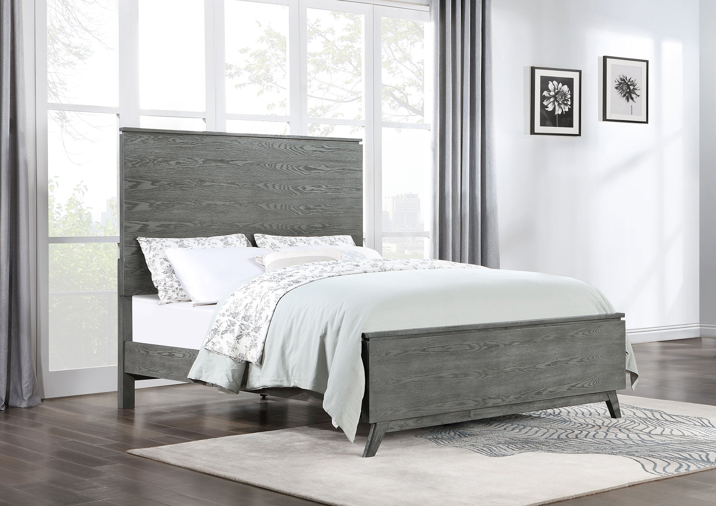 Nathan Wood Eastern King Panel Bed Grey — view 2