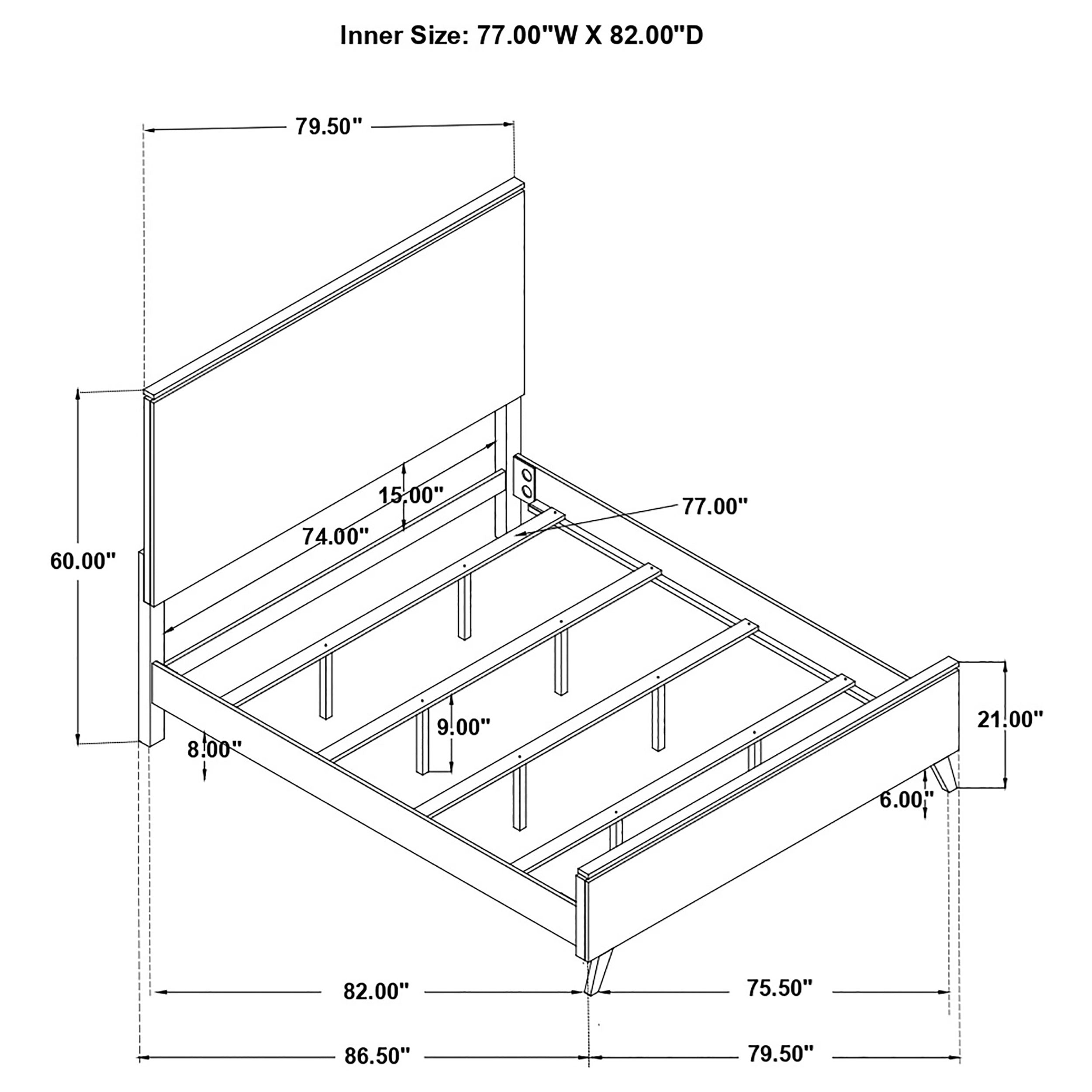Nathan Wood Eastern King Panel Bed Grey — view 6