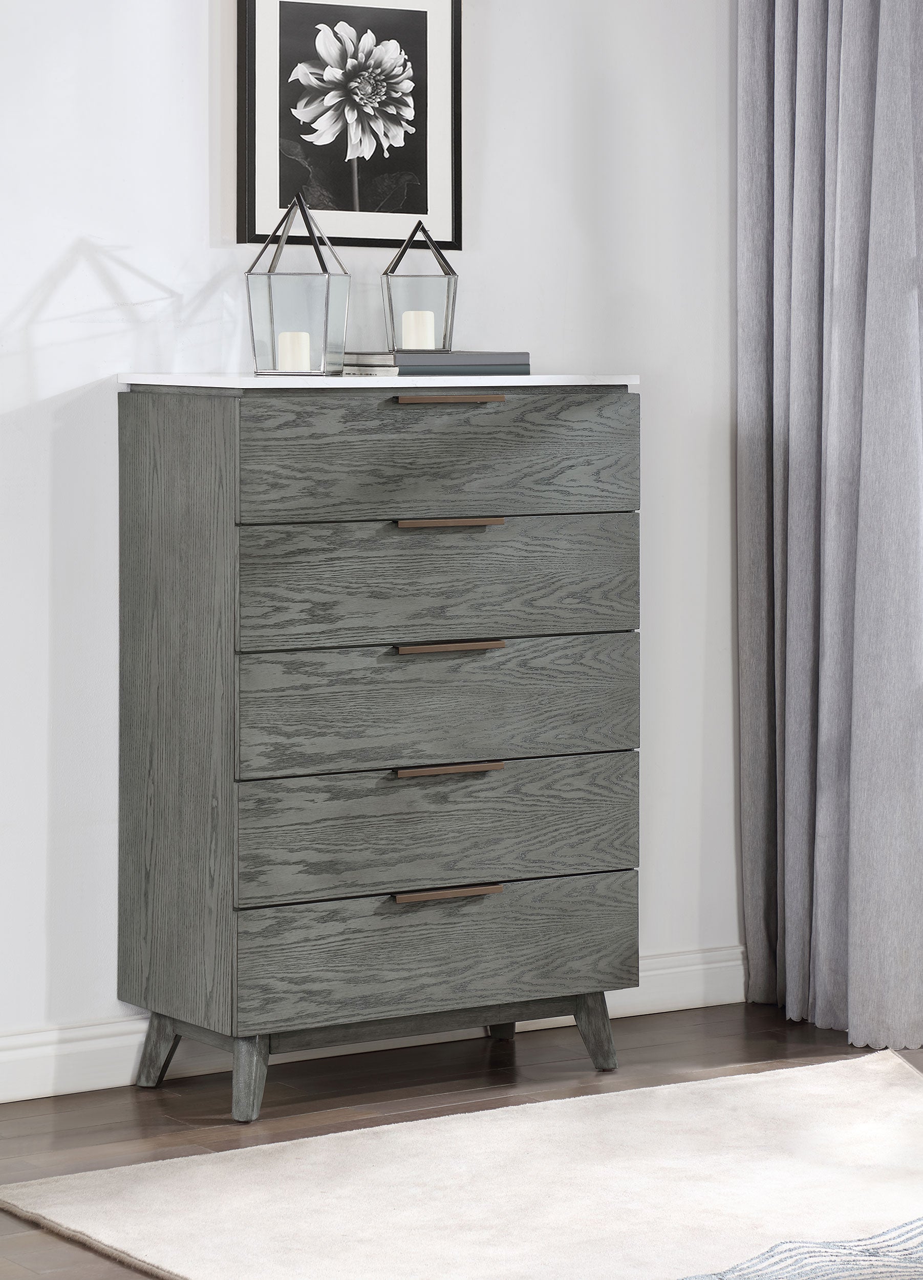 Nathan 5-drawer Bedroom Chest Grey — view 2