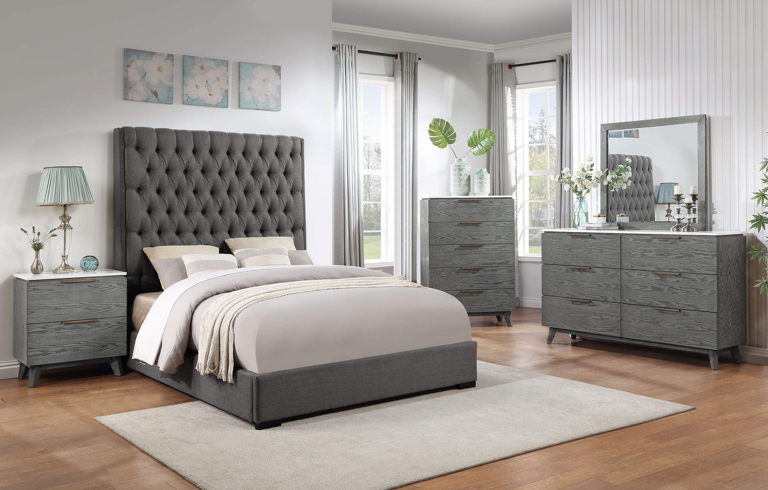 Nathan 5-drawer Bedroom Chest Grey — view 16