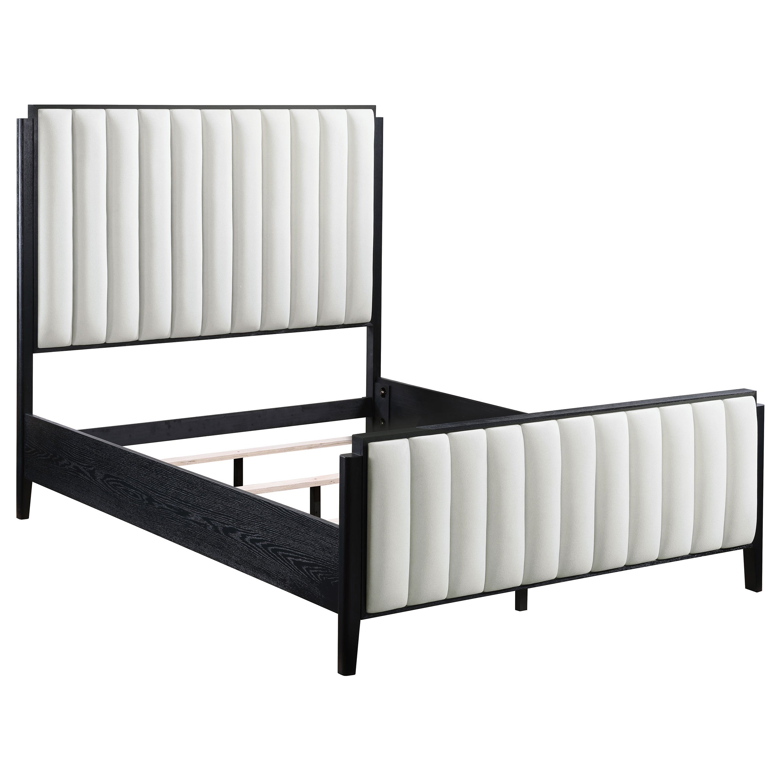 Brookmead 60-inch Upholstered Queen Bed Black — view 1