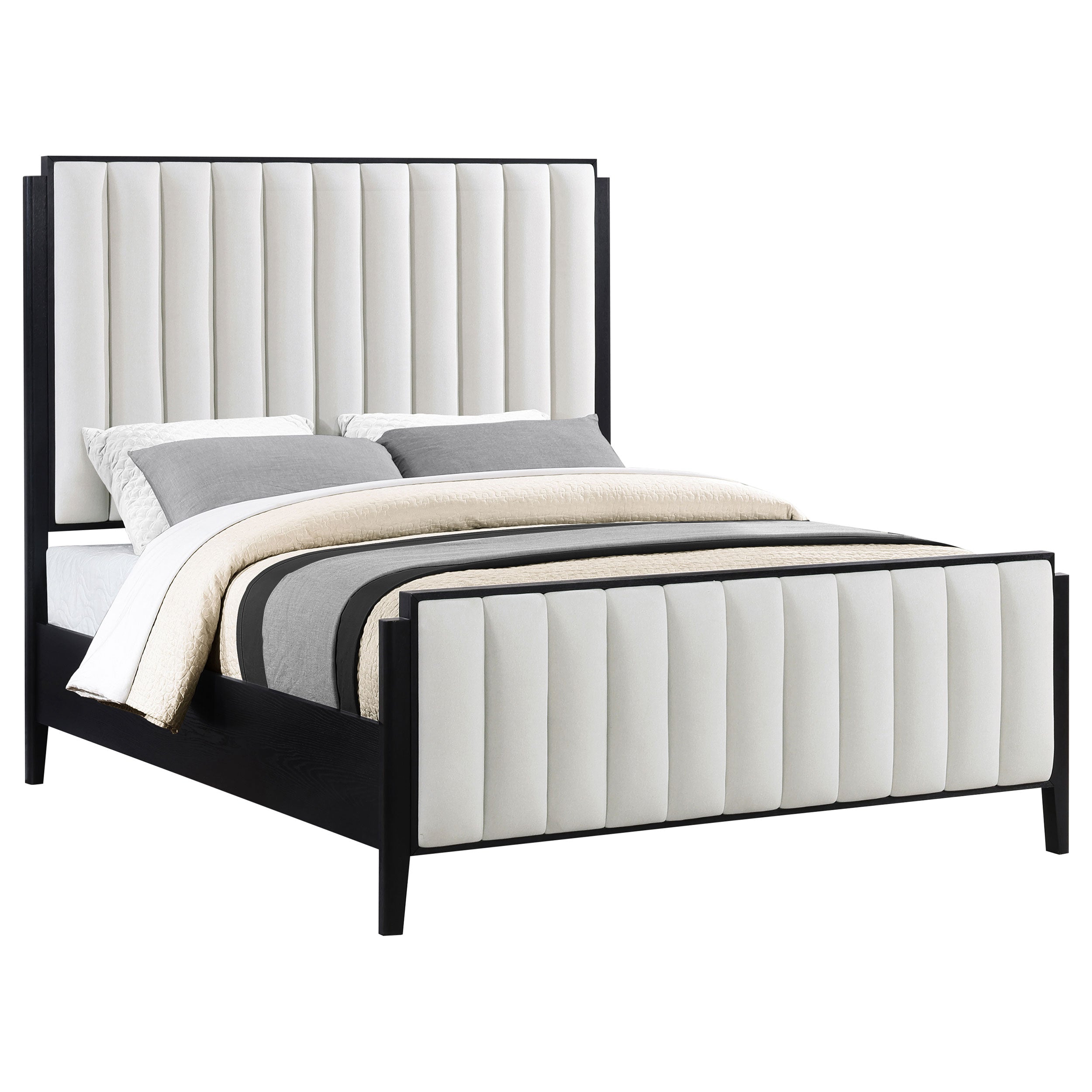 Brookmead 60-inch Upholstered Queen Bed Black — view 3