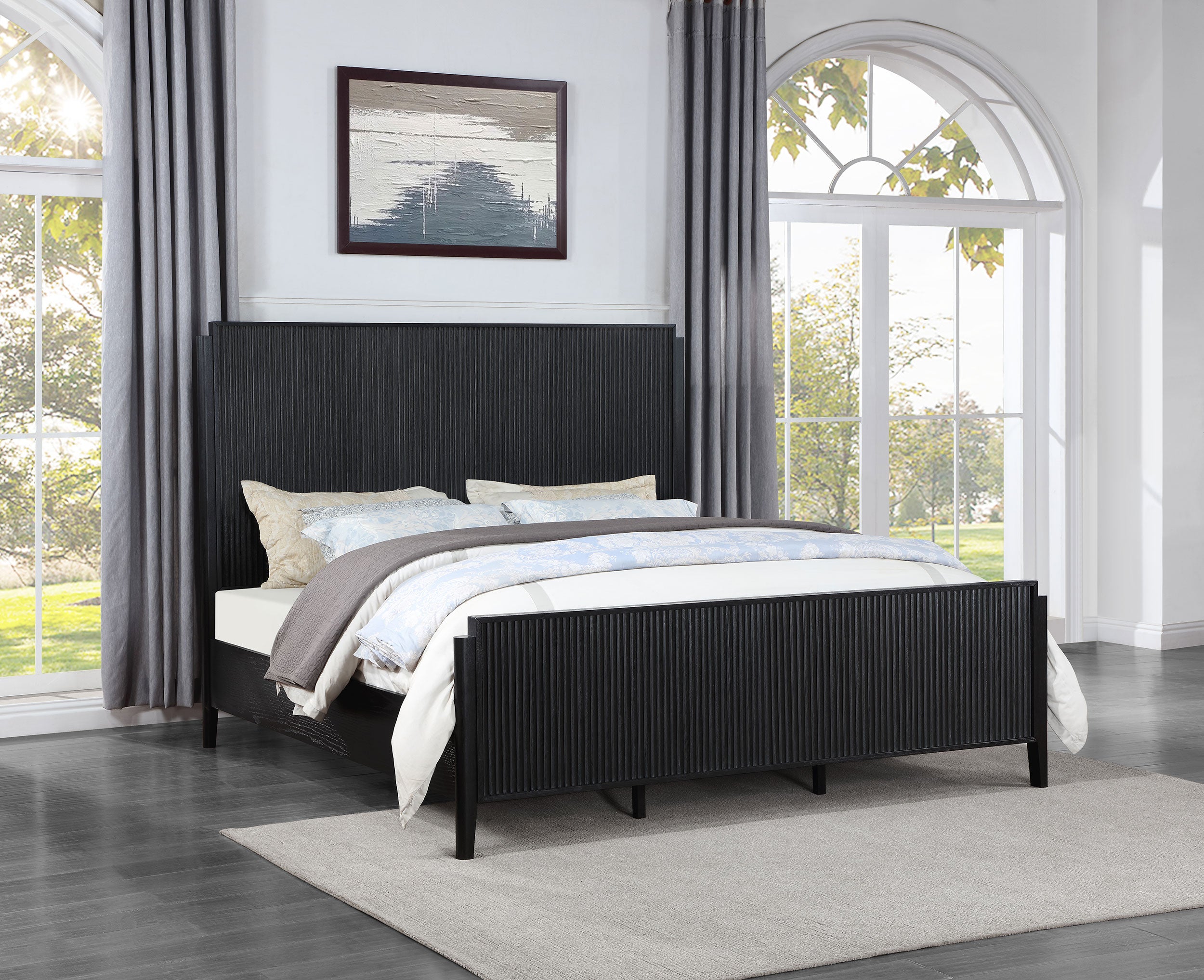 Brookmead Wood Eastern King Panel Bed Black — view 2