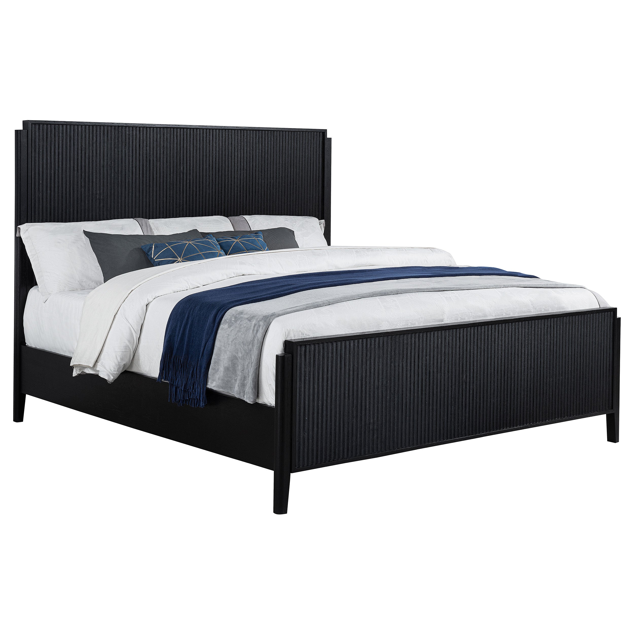 Brookmead Wood California King Panel Bed Black — view 3