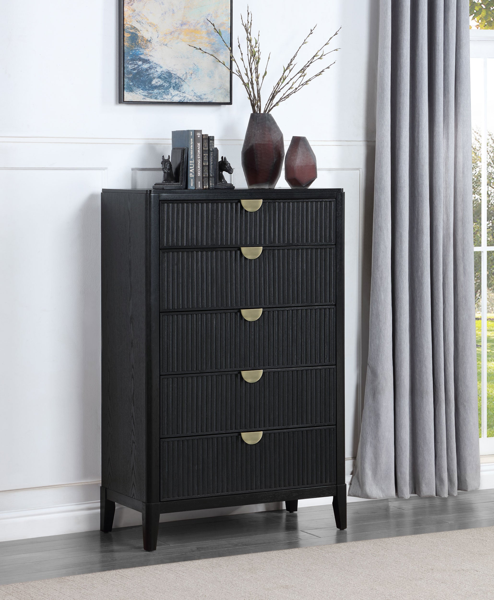 Brookmead 5-drawer Bedroom Chest Black — view 2