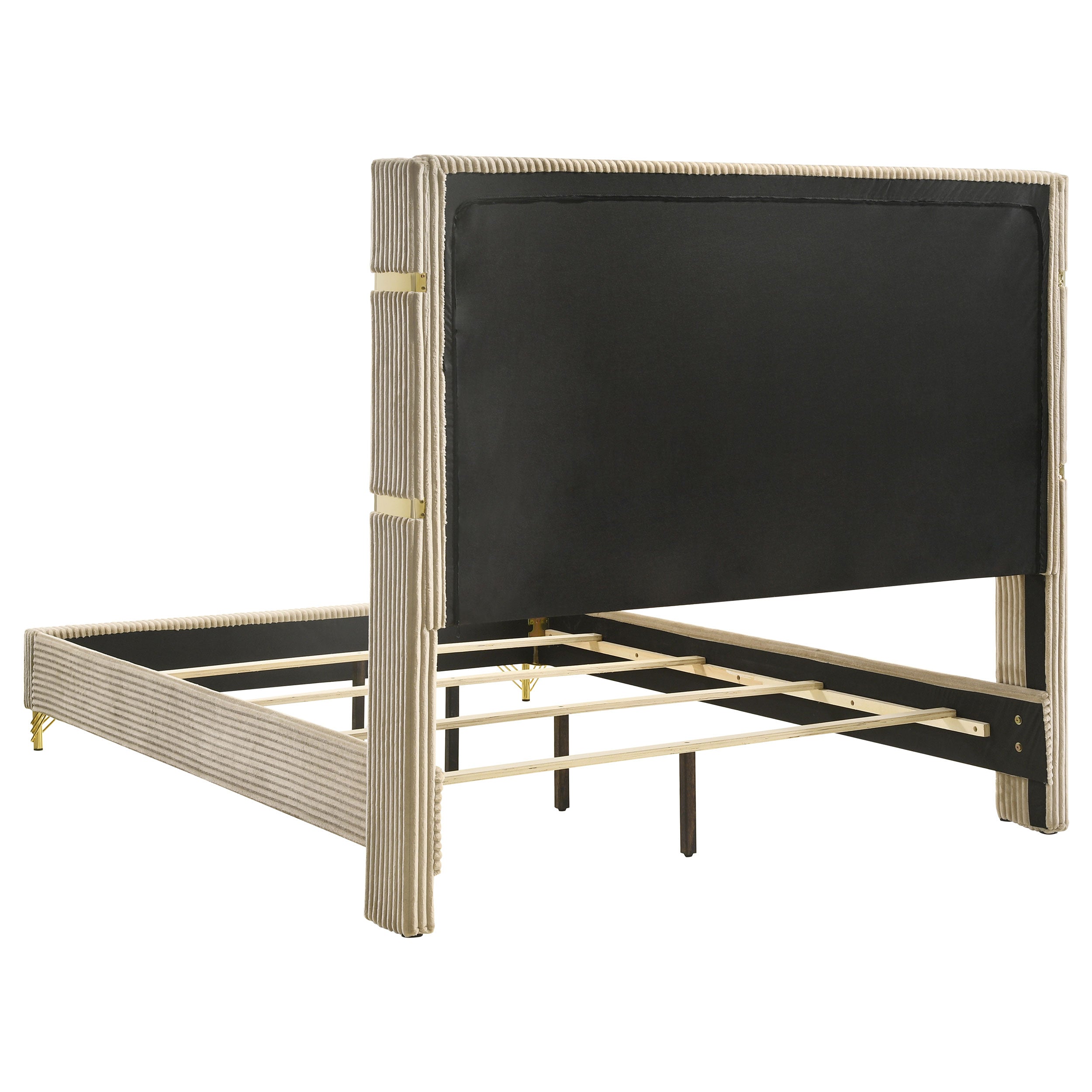 Lucia 4-piece Eastern King Bedroom Set Beige and White — view 4