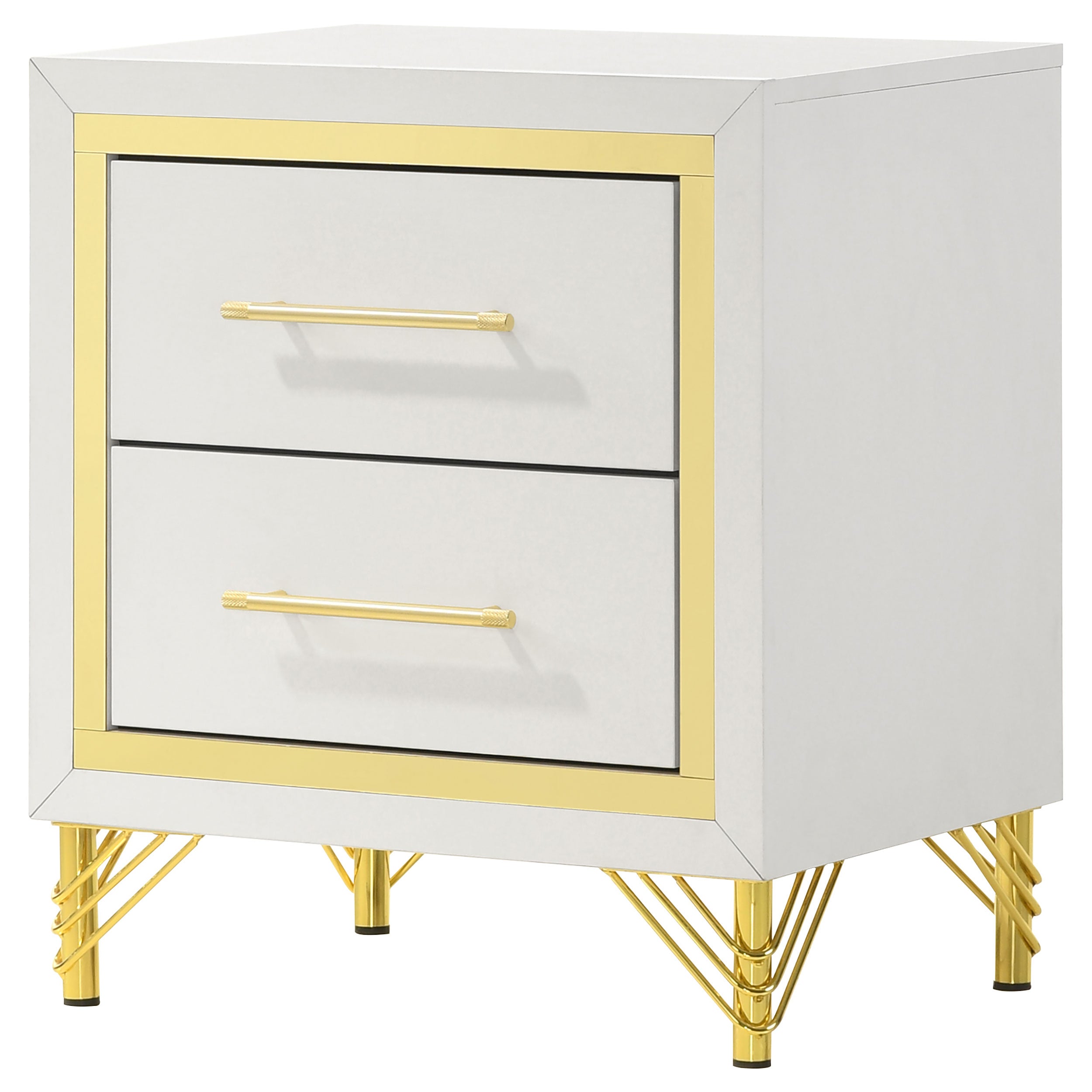 Lucia 2-drawer Nightstand Bedside Table White — view 4