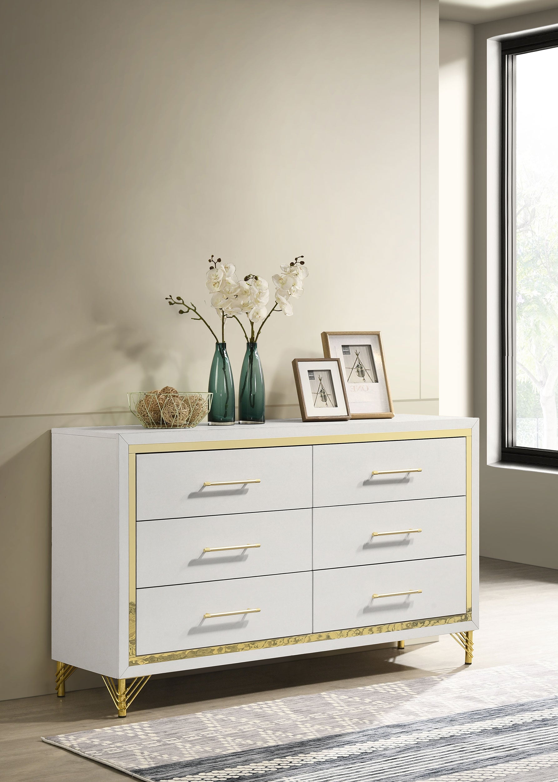 Lucia 6-drawer Dresser Cabinet White — view 2