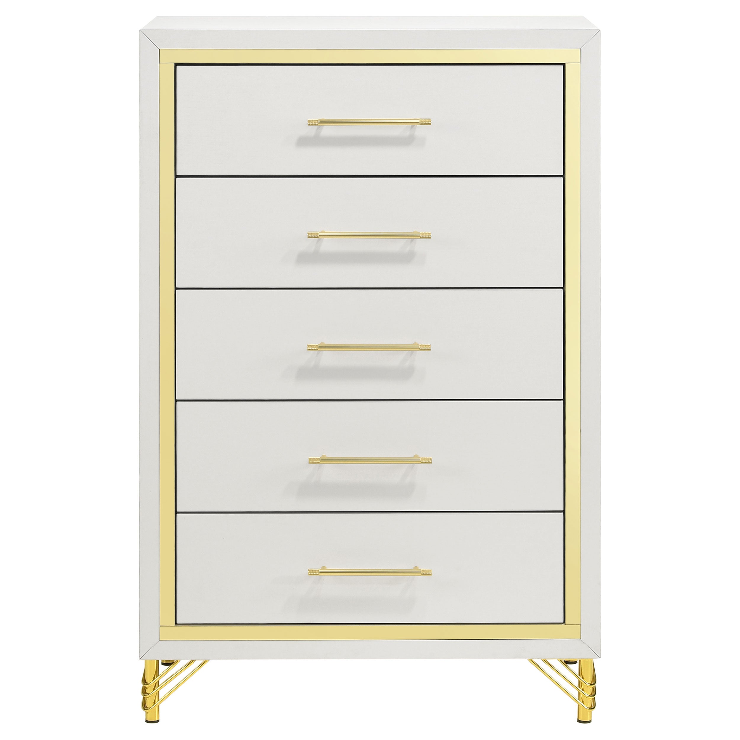 Lucia 5-drawer Bedroom Chest of Drawers White — view 3