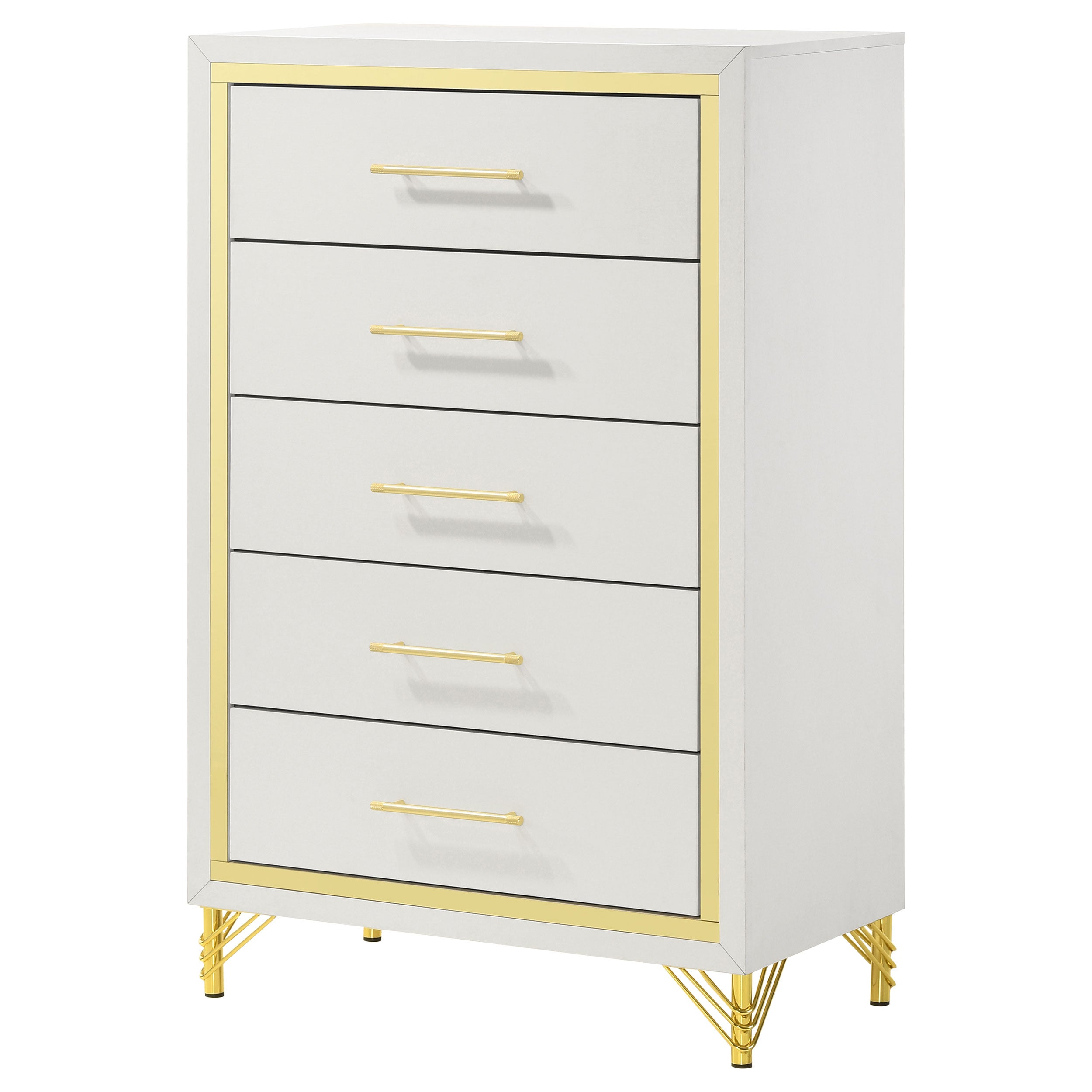 Lucia 5-drawer Bedroom Chest of Drawers White — view 4