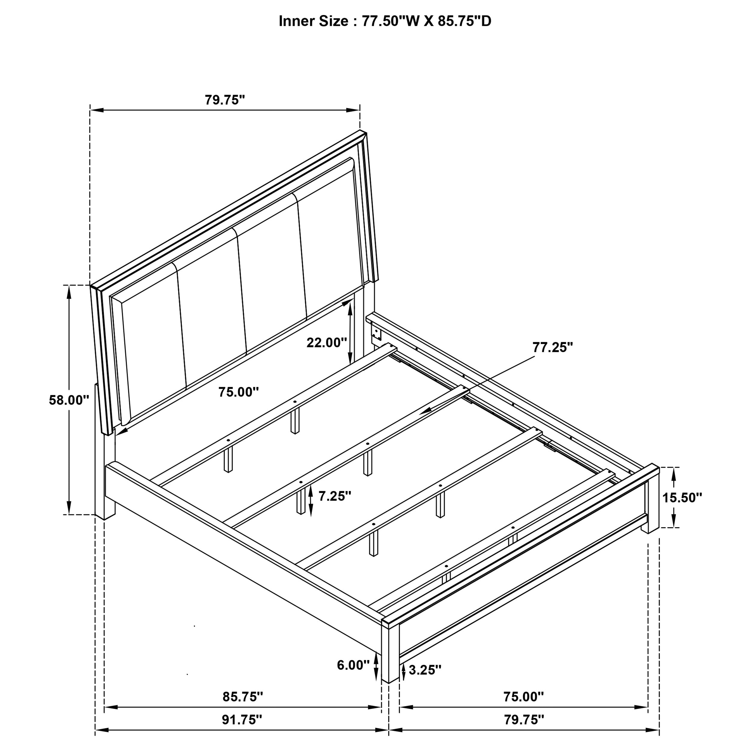 Kieran Wood California King LED Panel Bed Grey — view 9