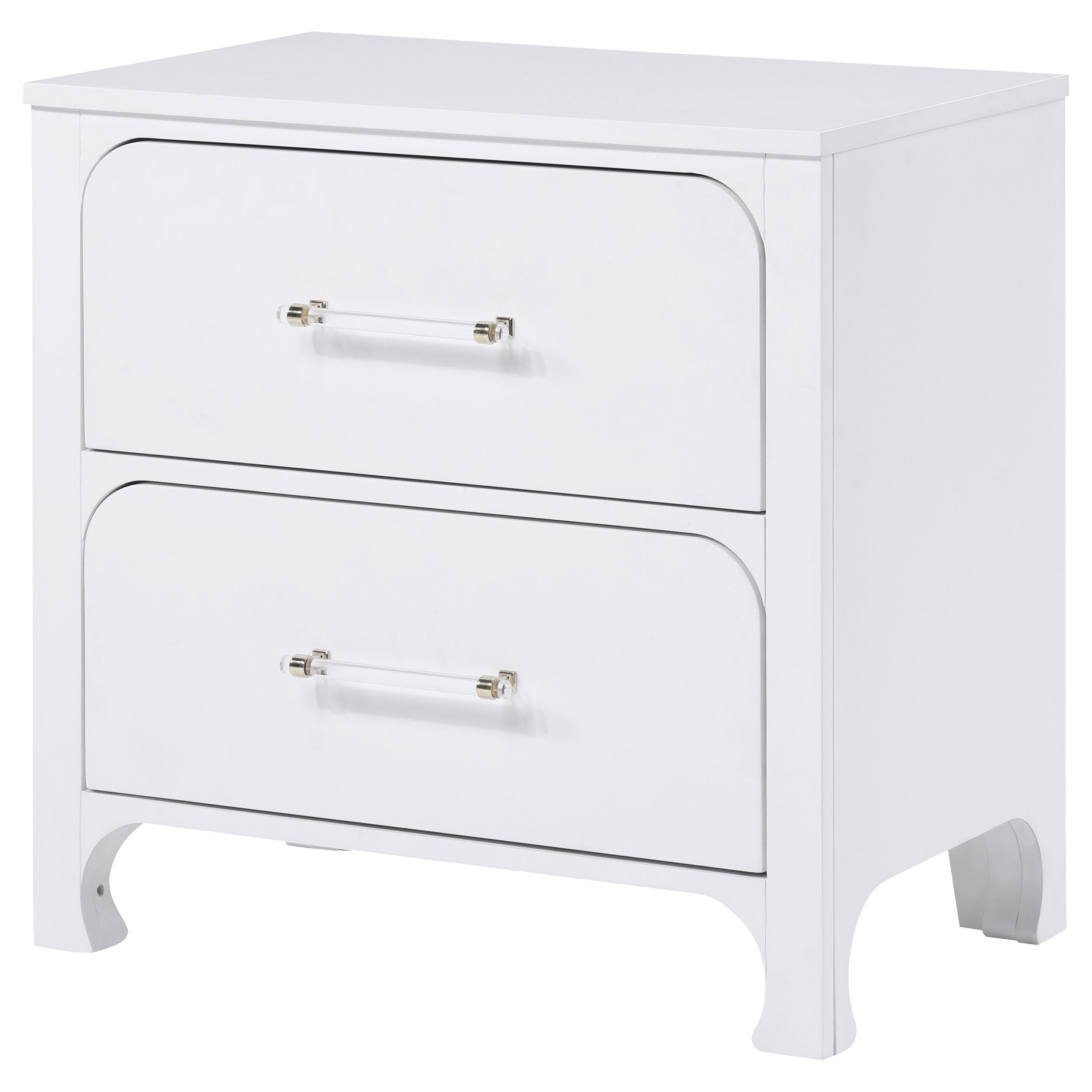 Anastasia 2-drawer Nightstand Pearl White — view 4