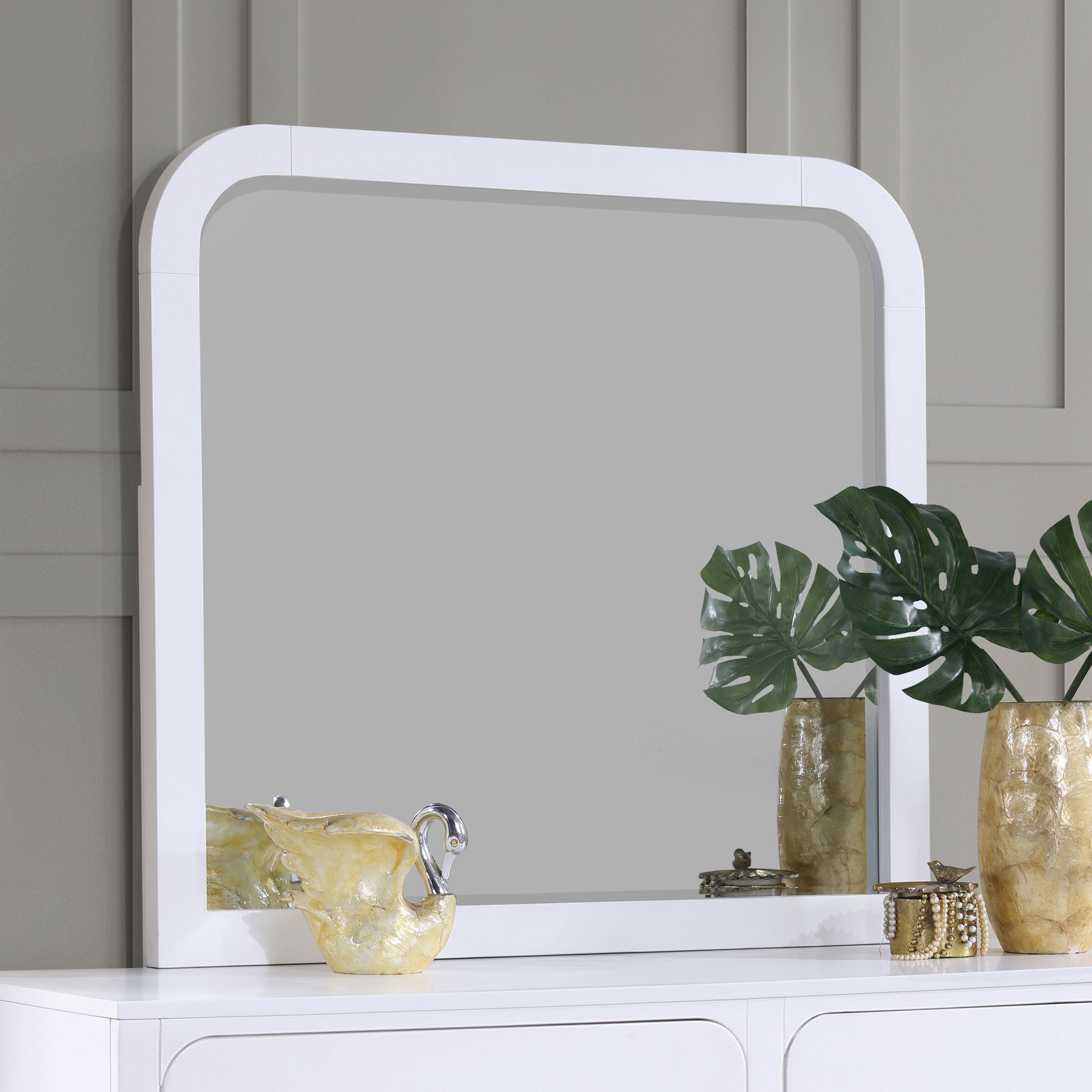 Anastasia Dresser Mirror Pearl White — view 2