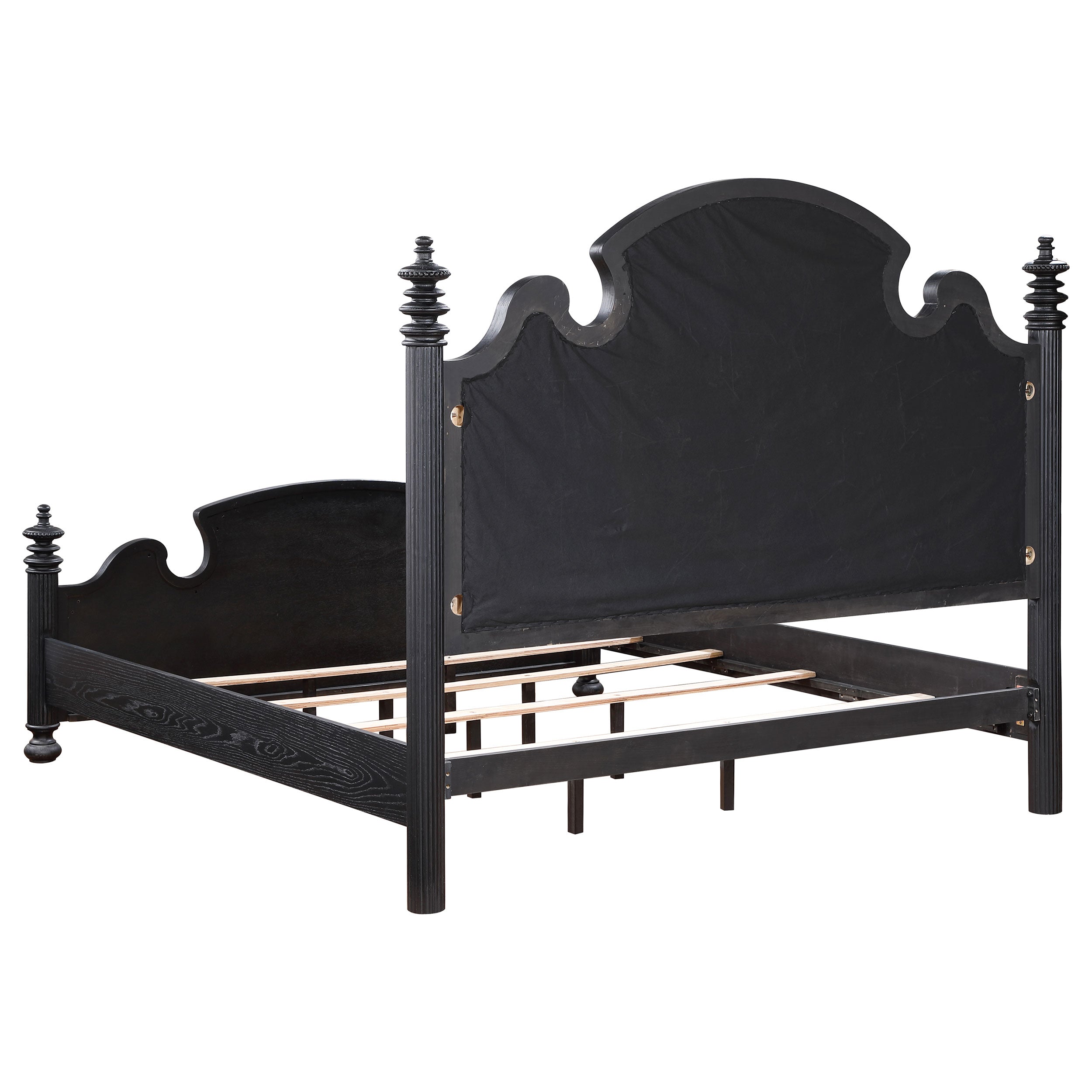Celina Wood Queen Poster Bed Black — view 4
