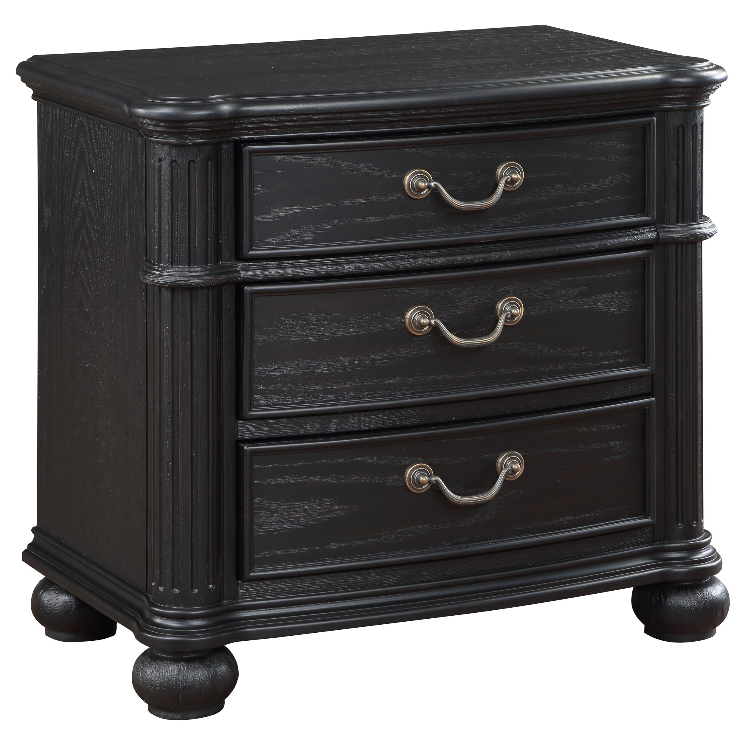 Celina 3-drawer Nightstand Black — view 1