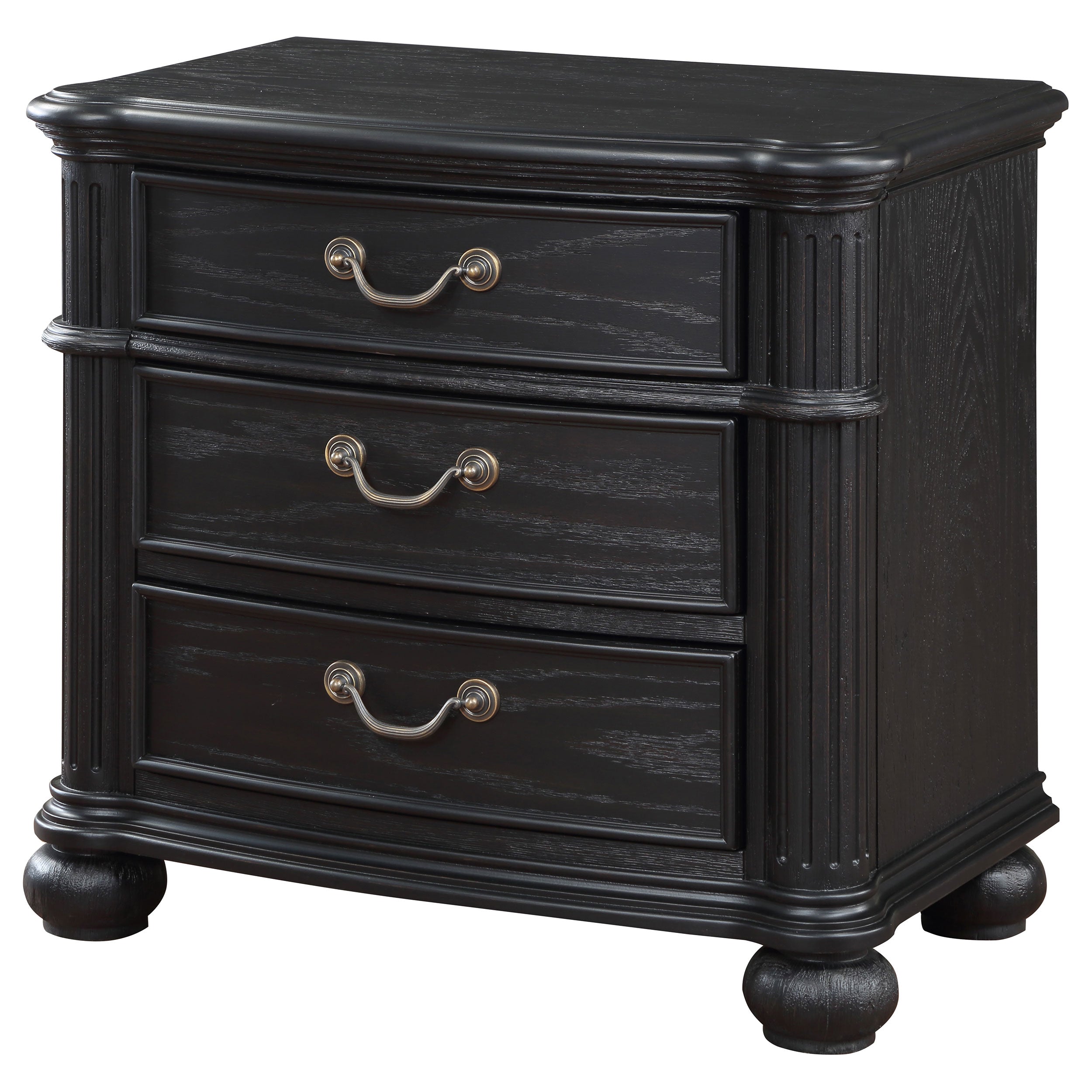 Celina 3-drawer Nightstand Black — view 4
