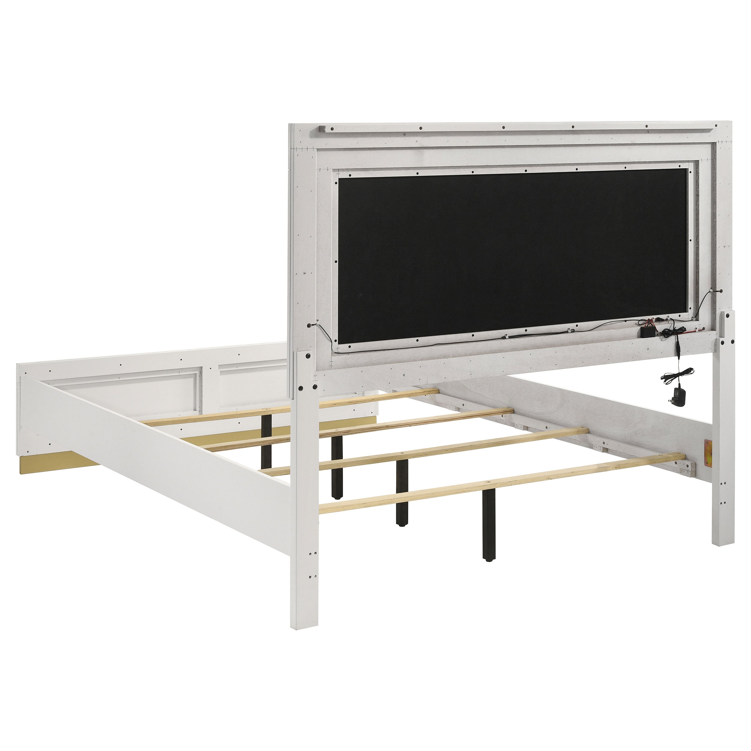 Caraway Wood California King LED Panel Bed White — view 4