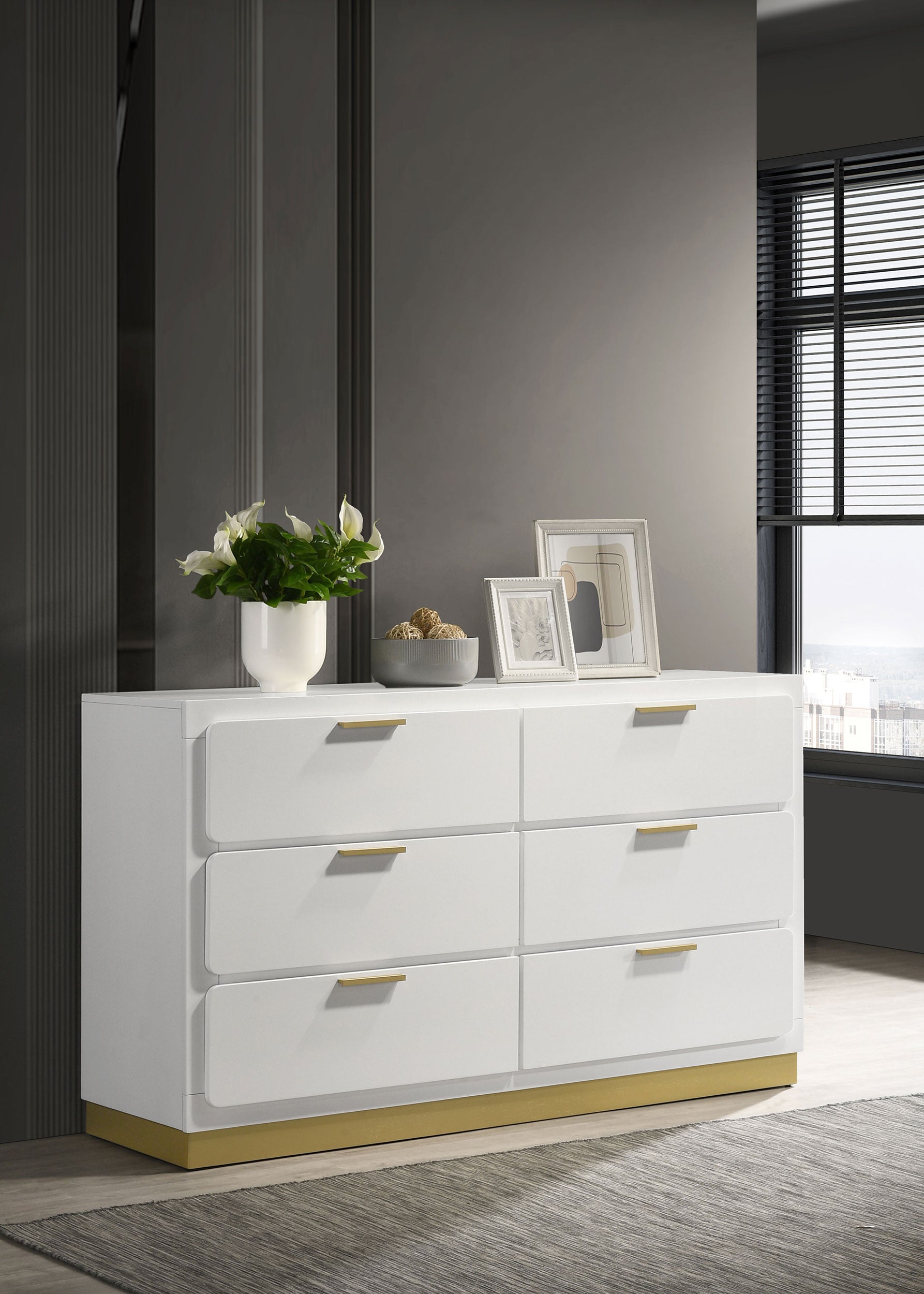 Caraway 6-drawer Dresser White — view 2