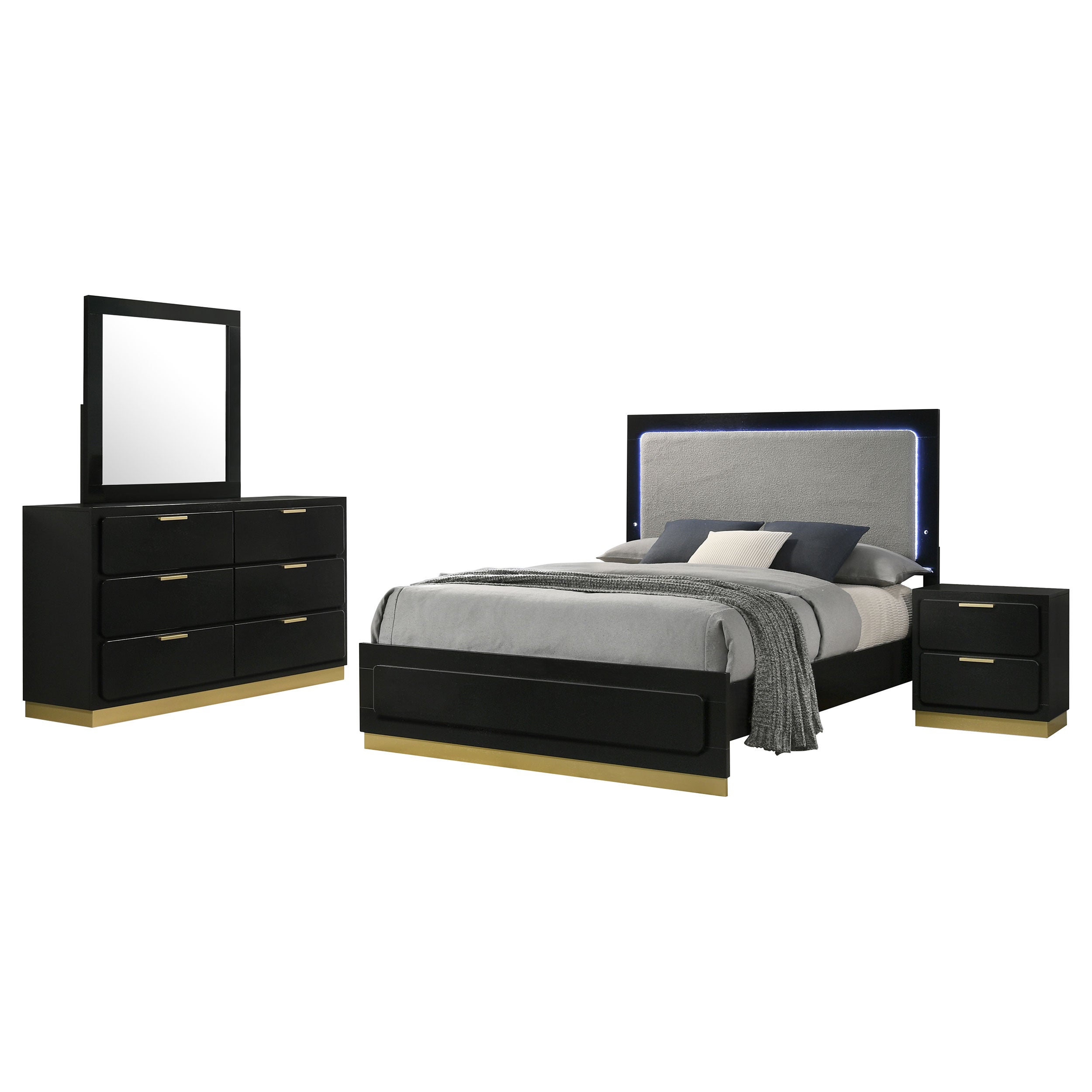 Caraway 4-piece California King Bedroom Set Black — view 2