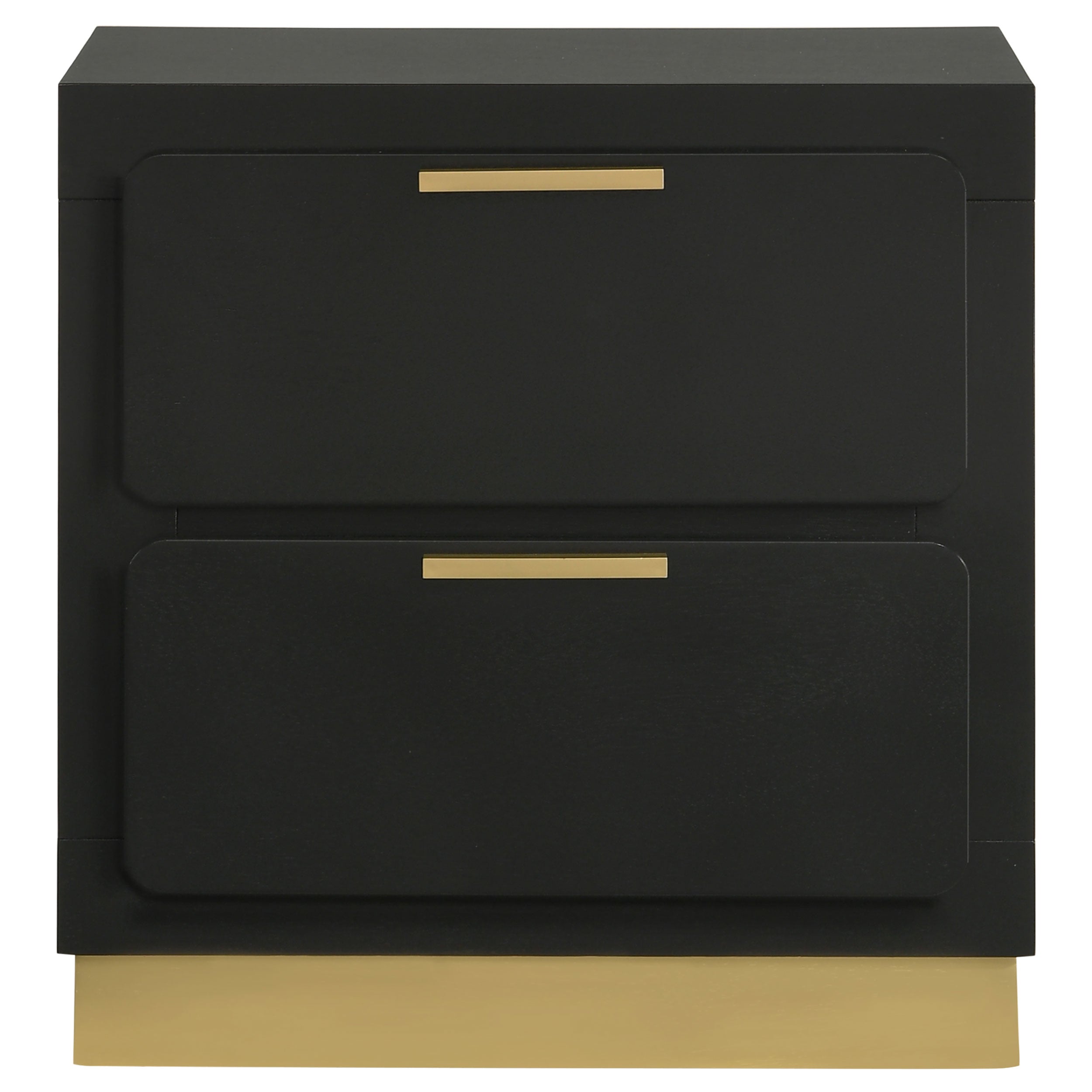 Caraway 2-drawer Nightstand Black — view 3