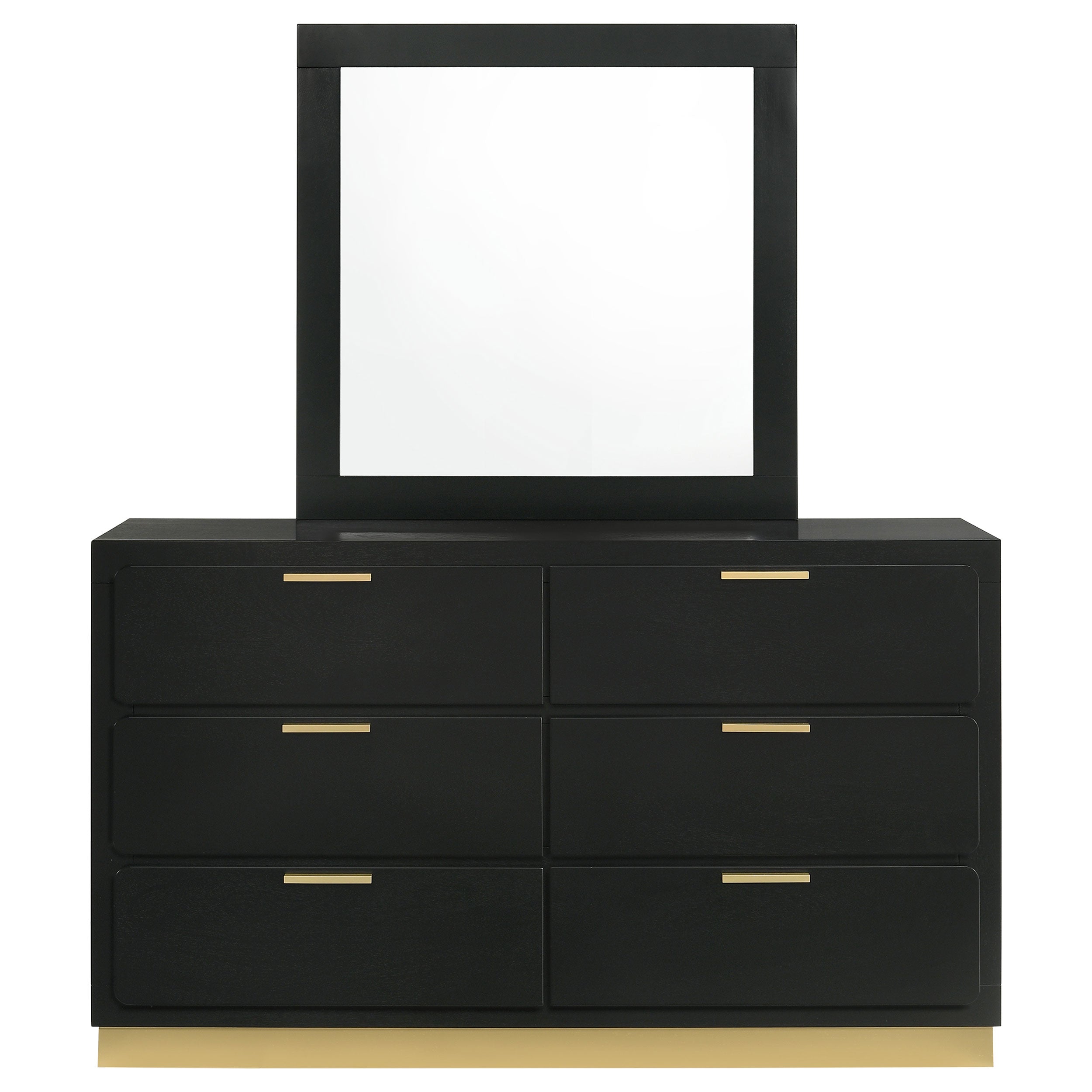 Caraway 6-drawer Dresser with Mirror Black — view 3