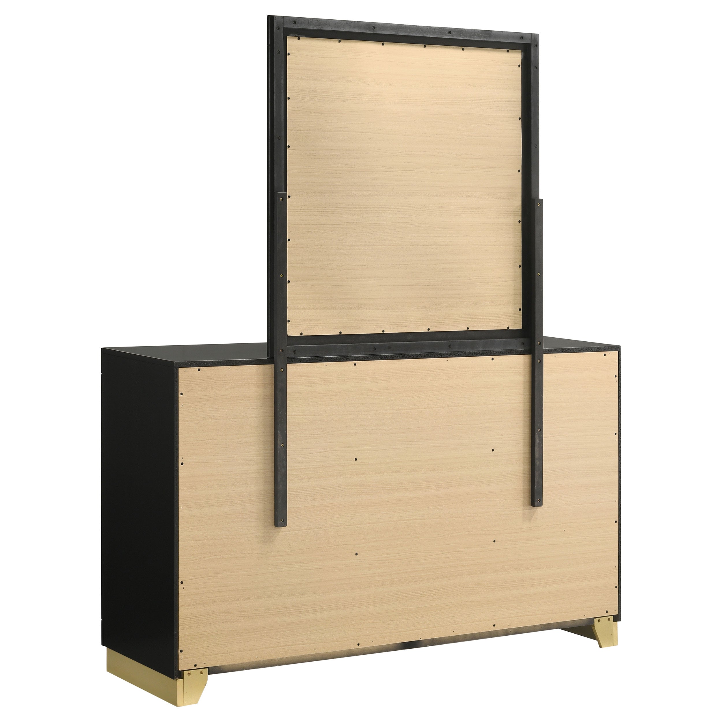 Caraway 6-drawer Dresser with Mirror Black — view 6
