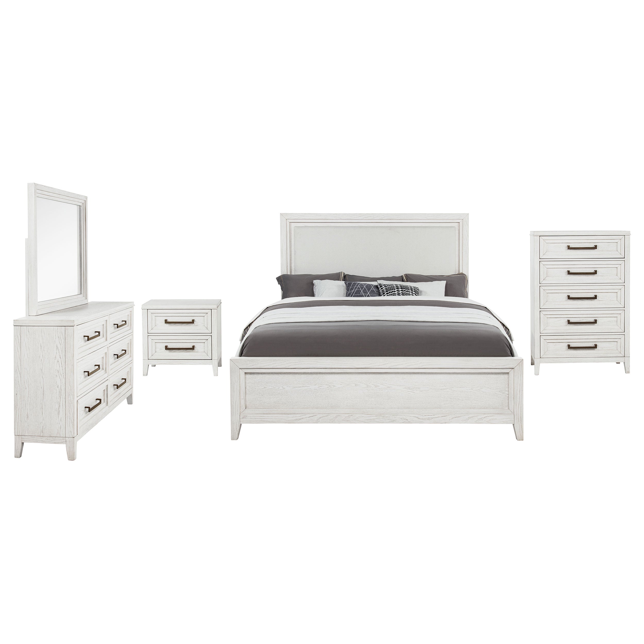 Marielle 5-piece Cal King Bedroom Set Distressed White  — view 2