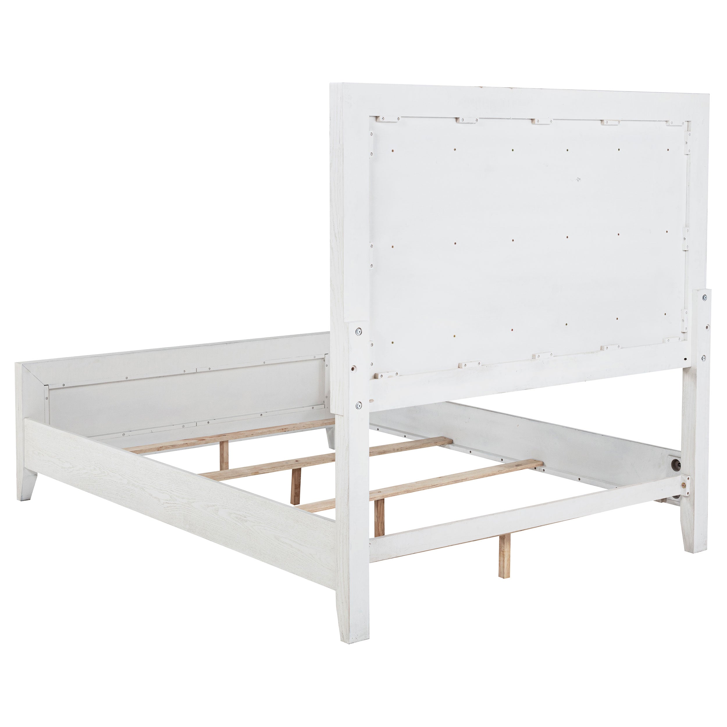 Marielle Queen Upholstered Panel Bed Distressed White — view 5
