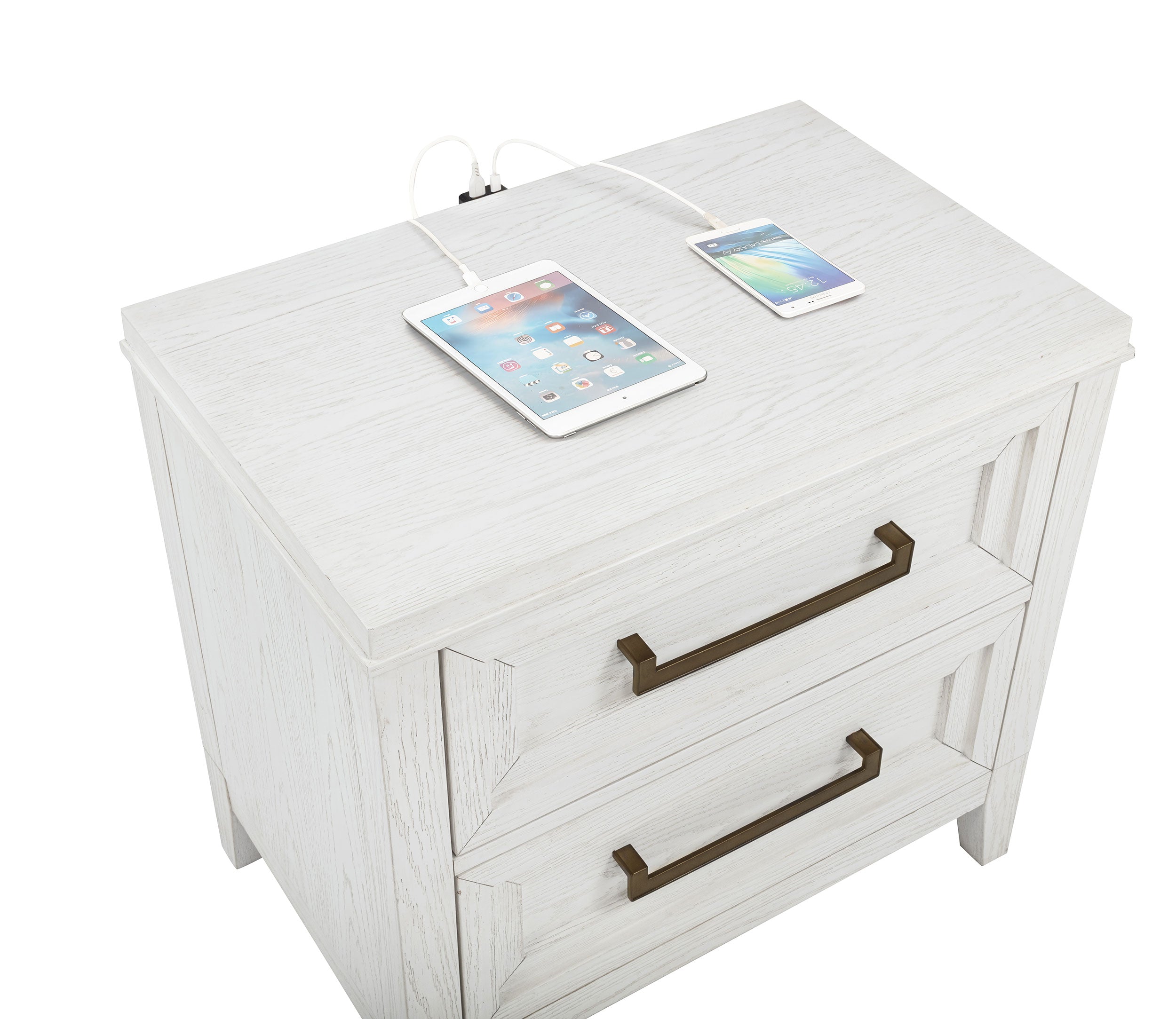 Marielle 2-drawer Nightstand Bedside Table Distressed White  — view 10