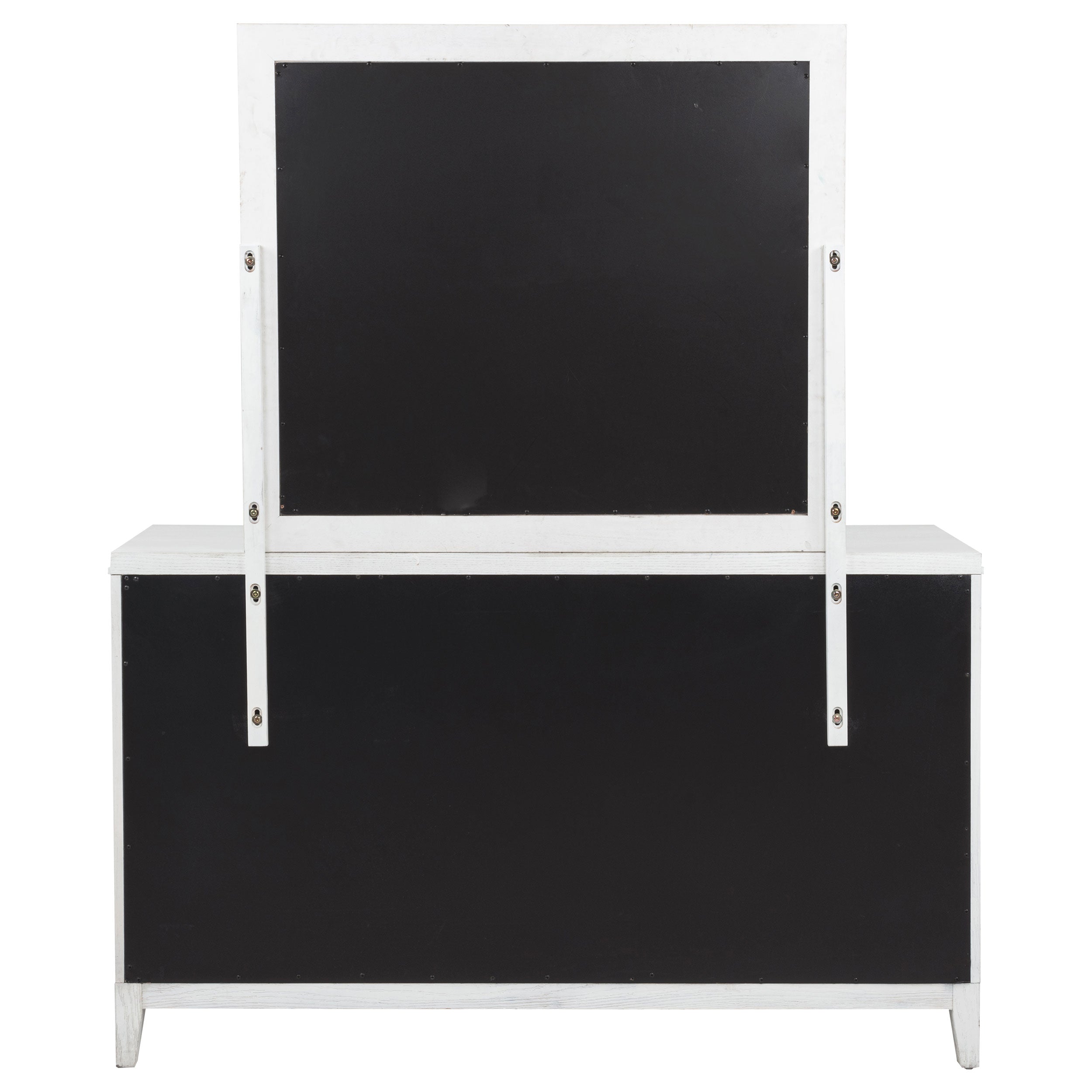 Marielle 6-drawer Dresser with Mirror Distressed White  — view 7