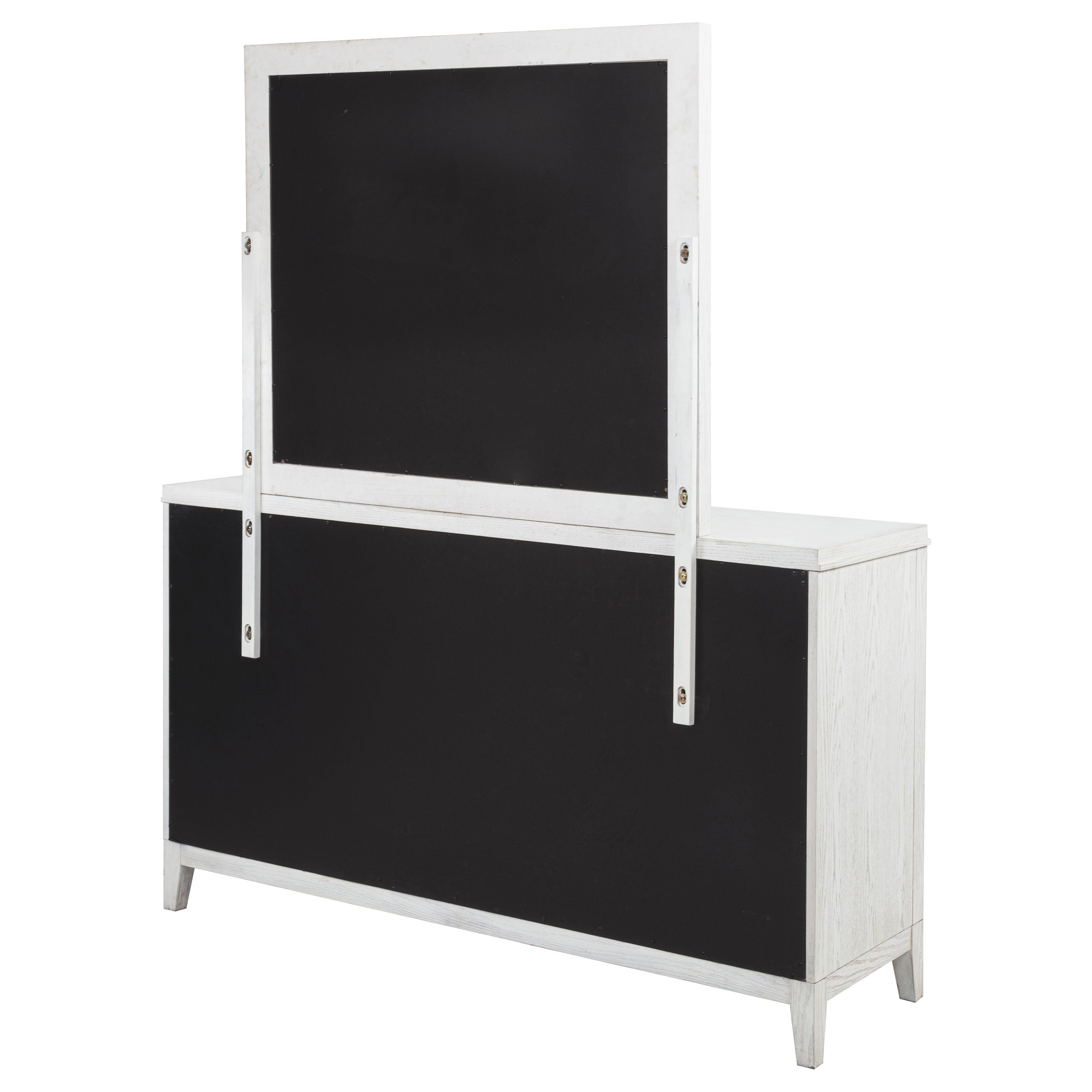 Marielle 6-drawer Dresser with Mirror Distressed White  — view 8