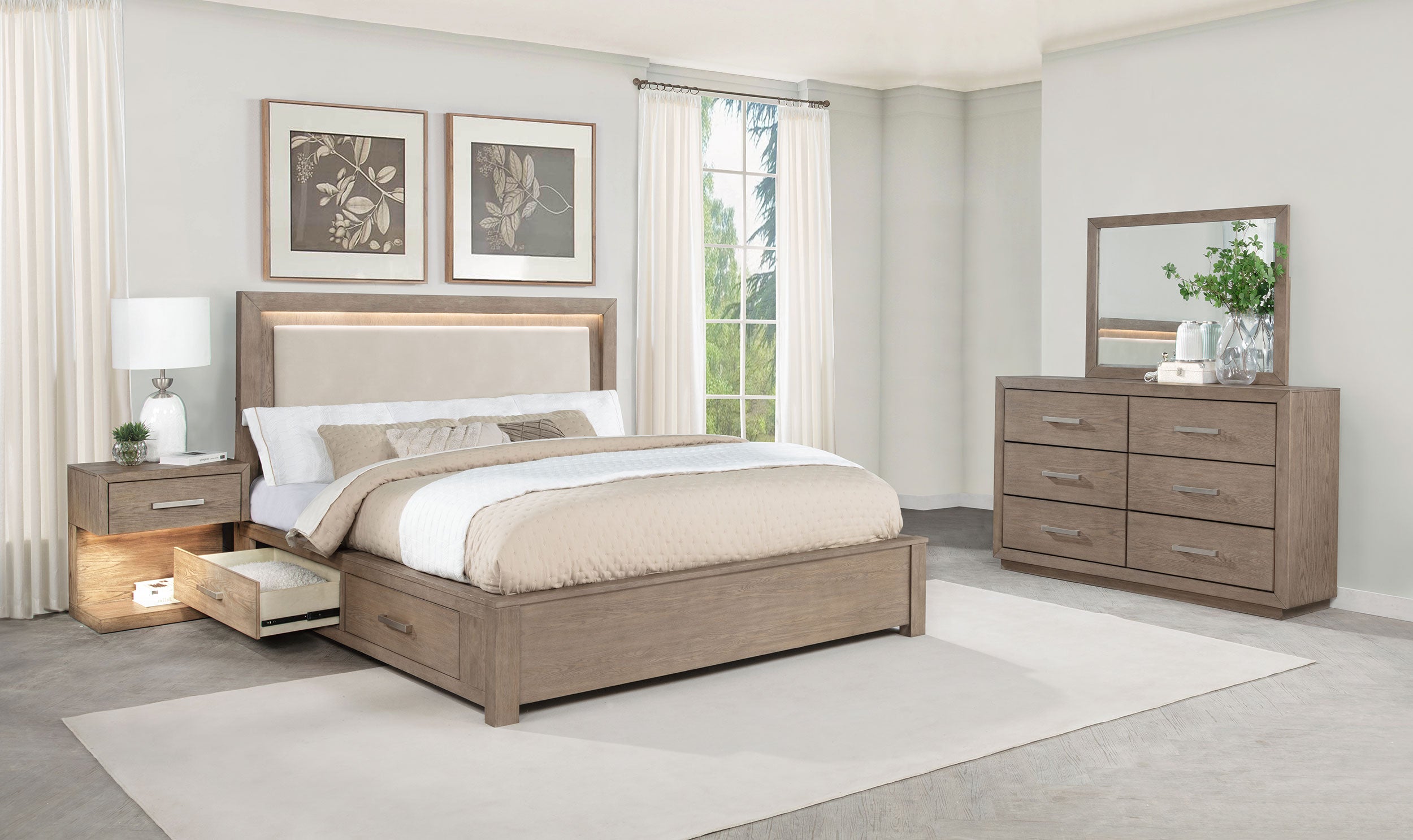 Kenora 4-piece Eastern King Bedroom Set Barley Brown — view 1