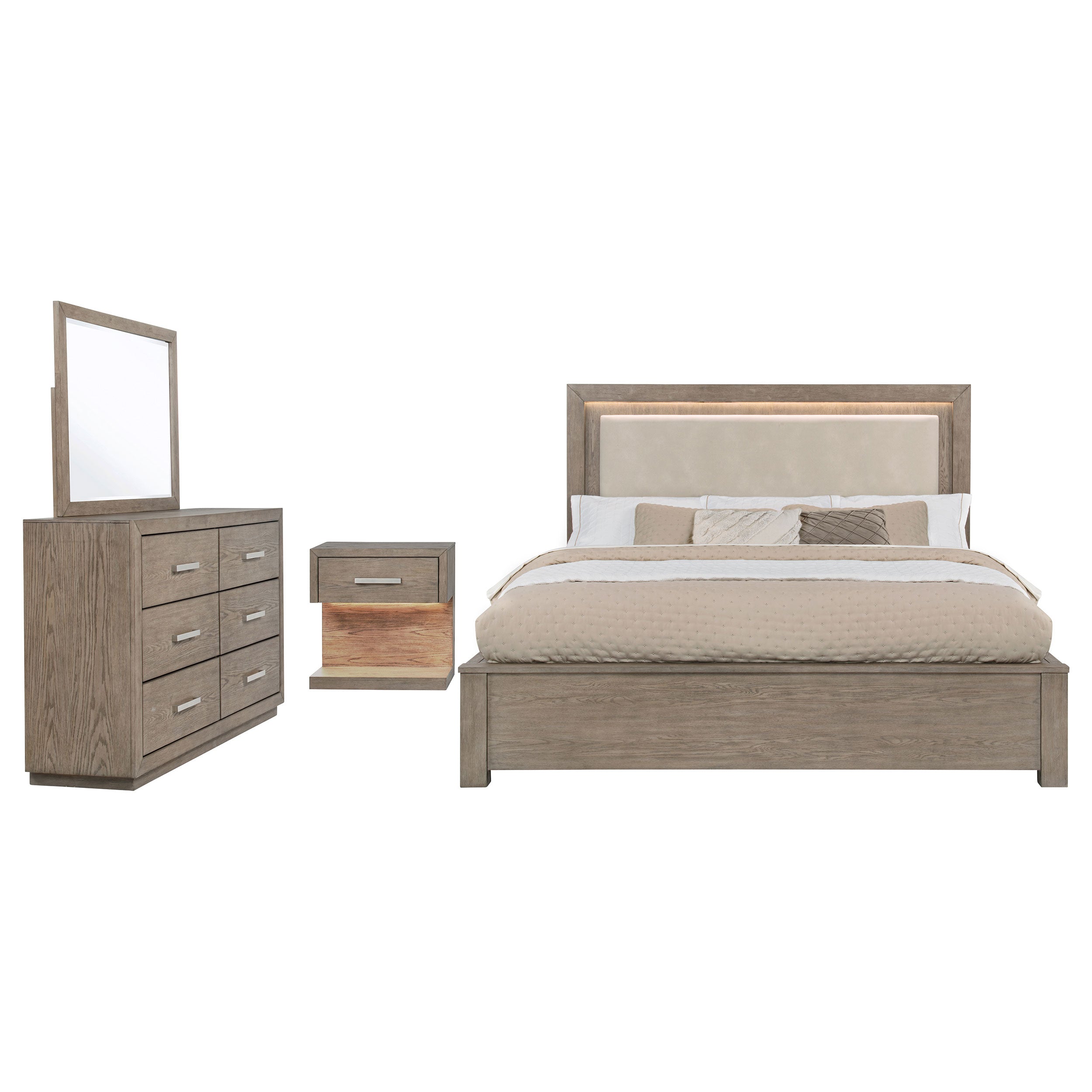 Kenora 4-piece Eastern King Bedroom Set Barley Brown — view 2