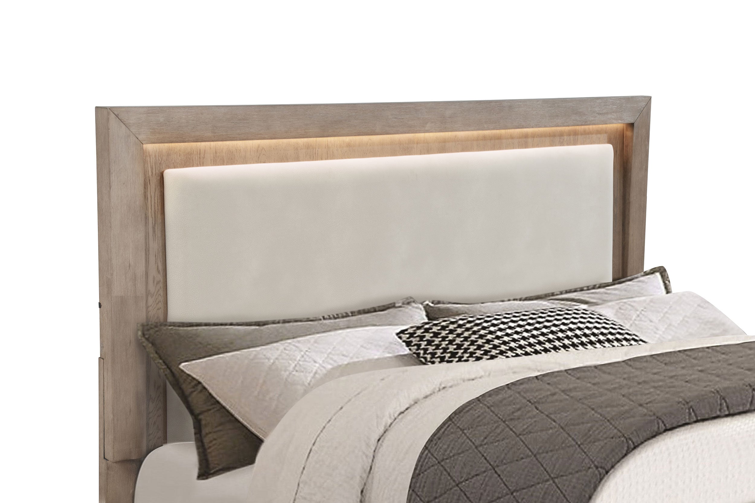 Kenora 56-inch California King LED Storage Bed Barley Brown — view 10