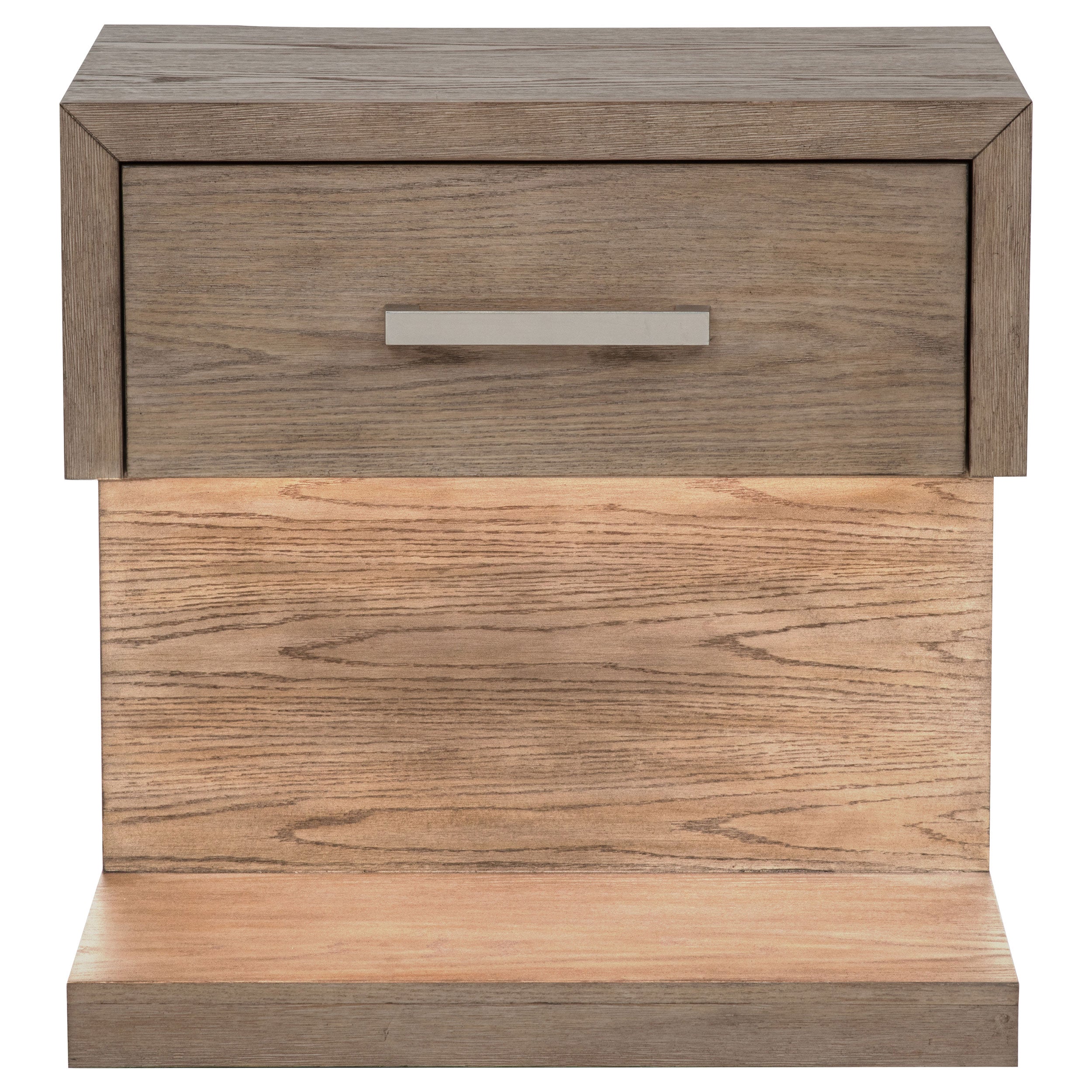 Kenora 1-drawer Nightstand Bedside Table Barley Brown — view 3