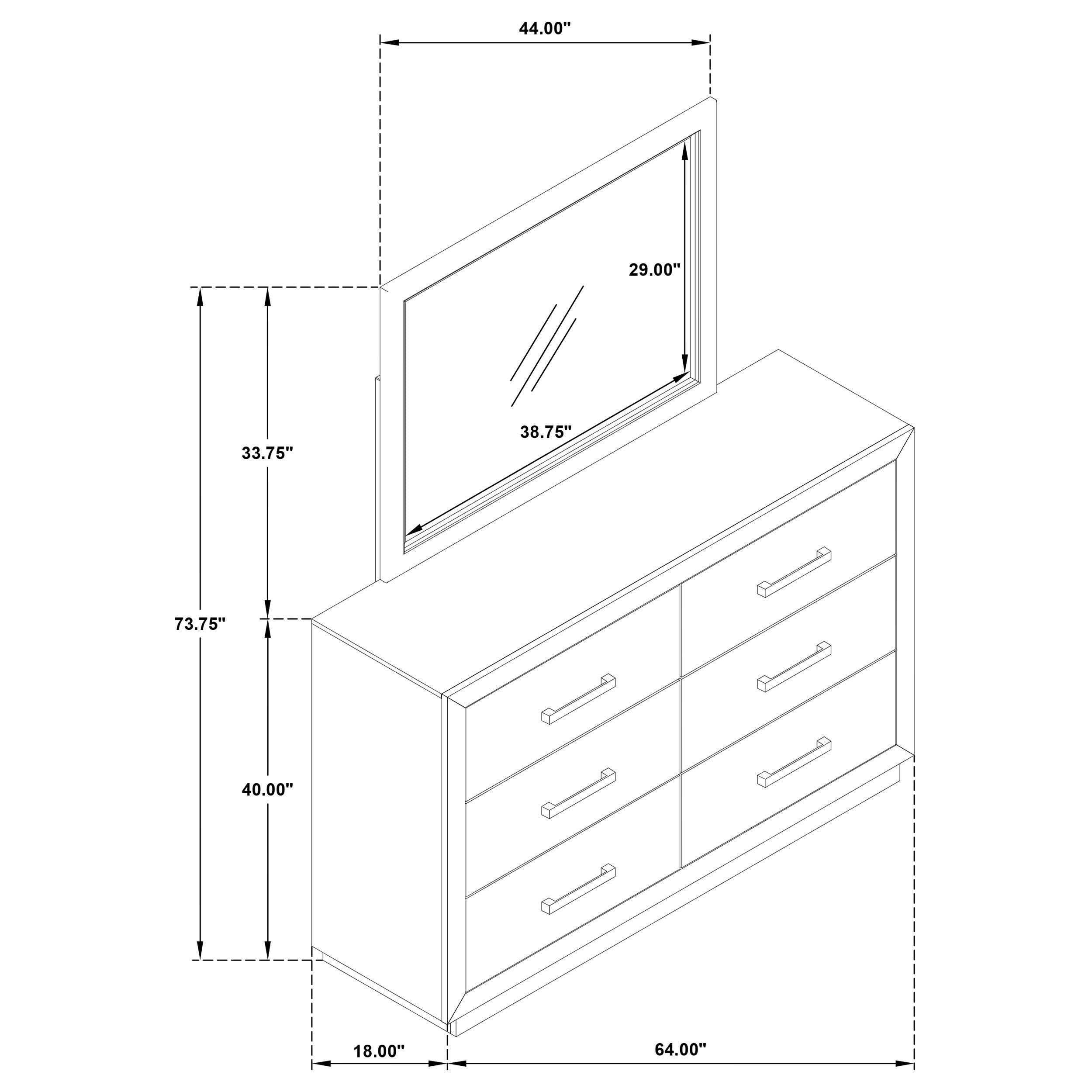 Kenora 6-drawer Dresser and Mirror Barley Brown — view 13