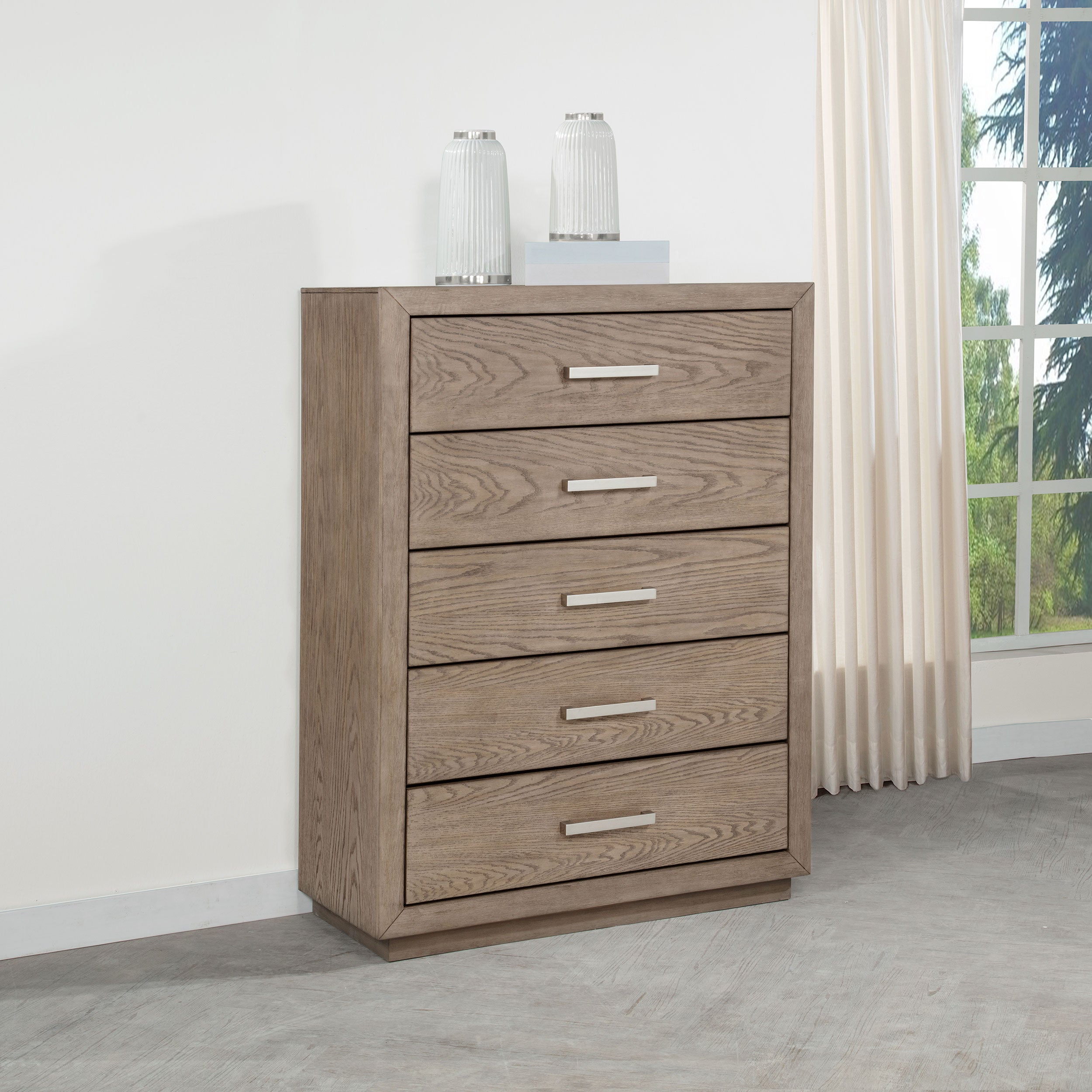 Kenora 5-drawer Bedroom Chest Barley Brown — view 2