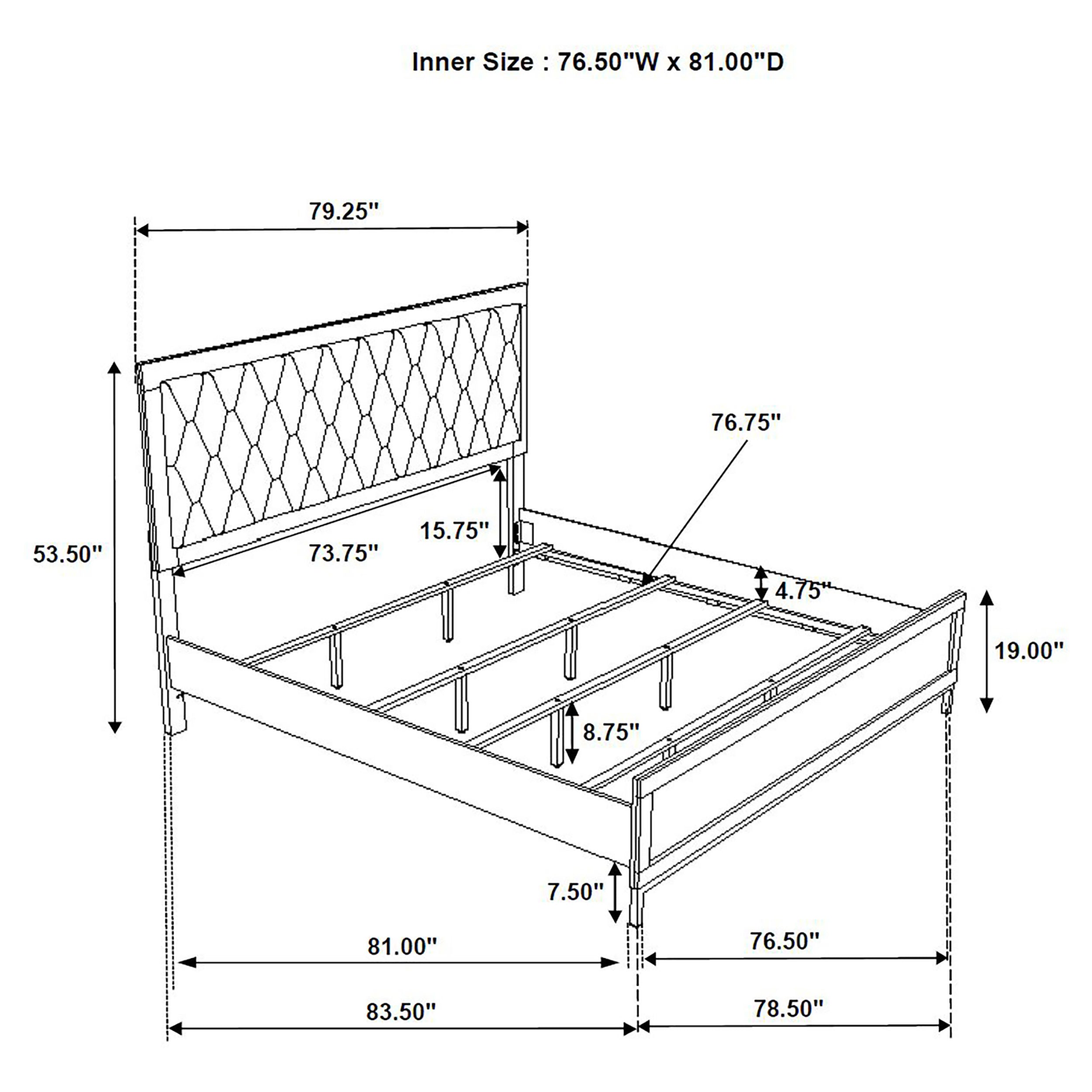 Sonora Eastern King Upholstered Panel Bed White  — view 9