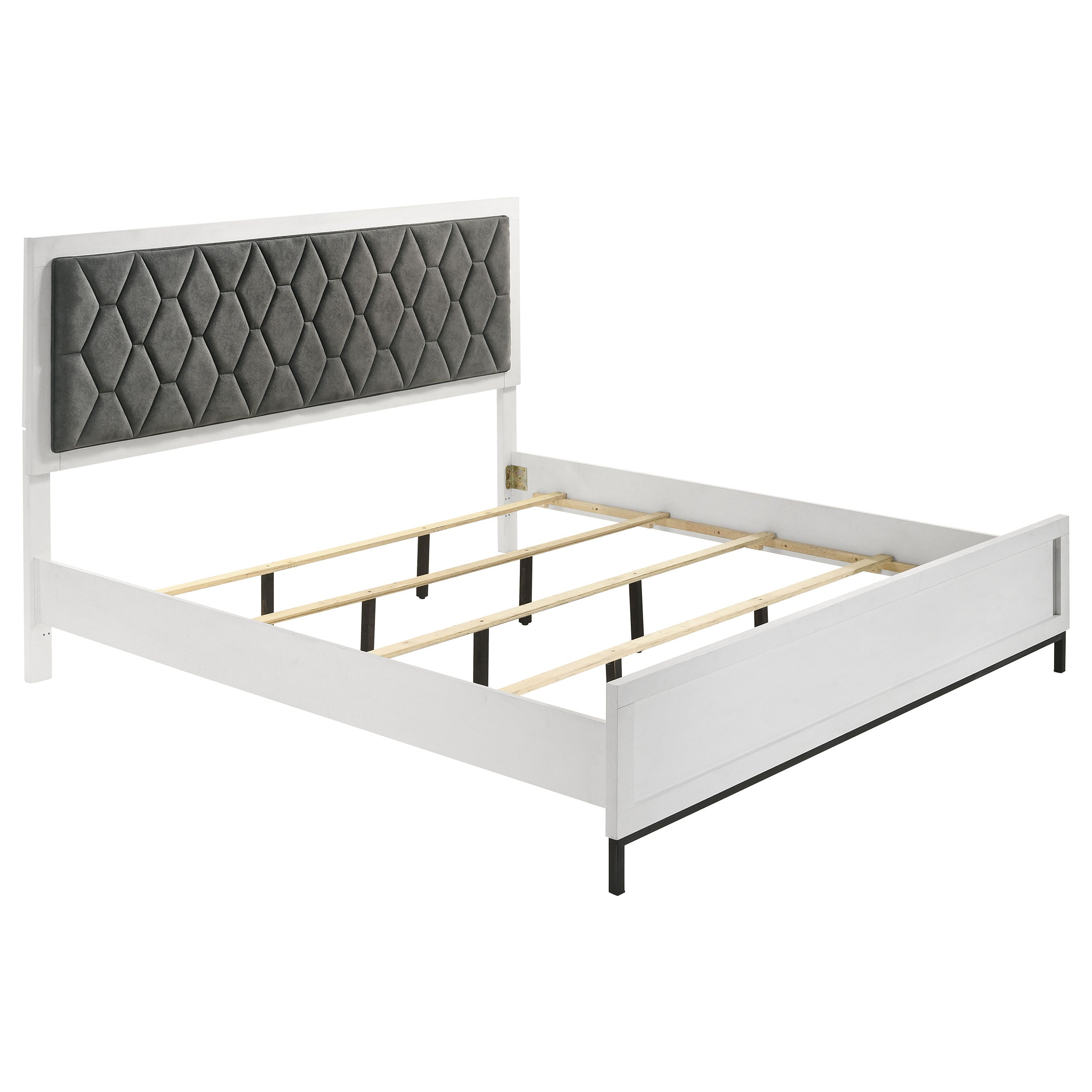 Sonora California King Upholstered Panel Bed White  — view 1
