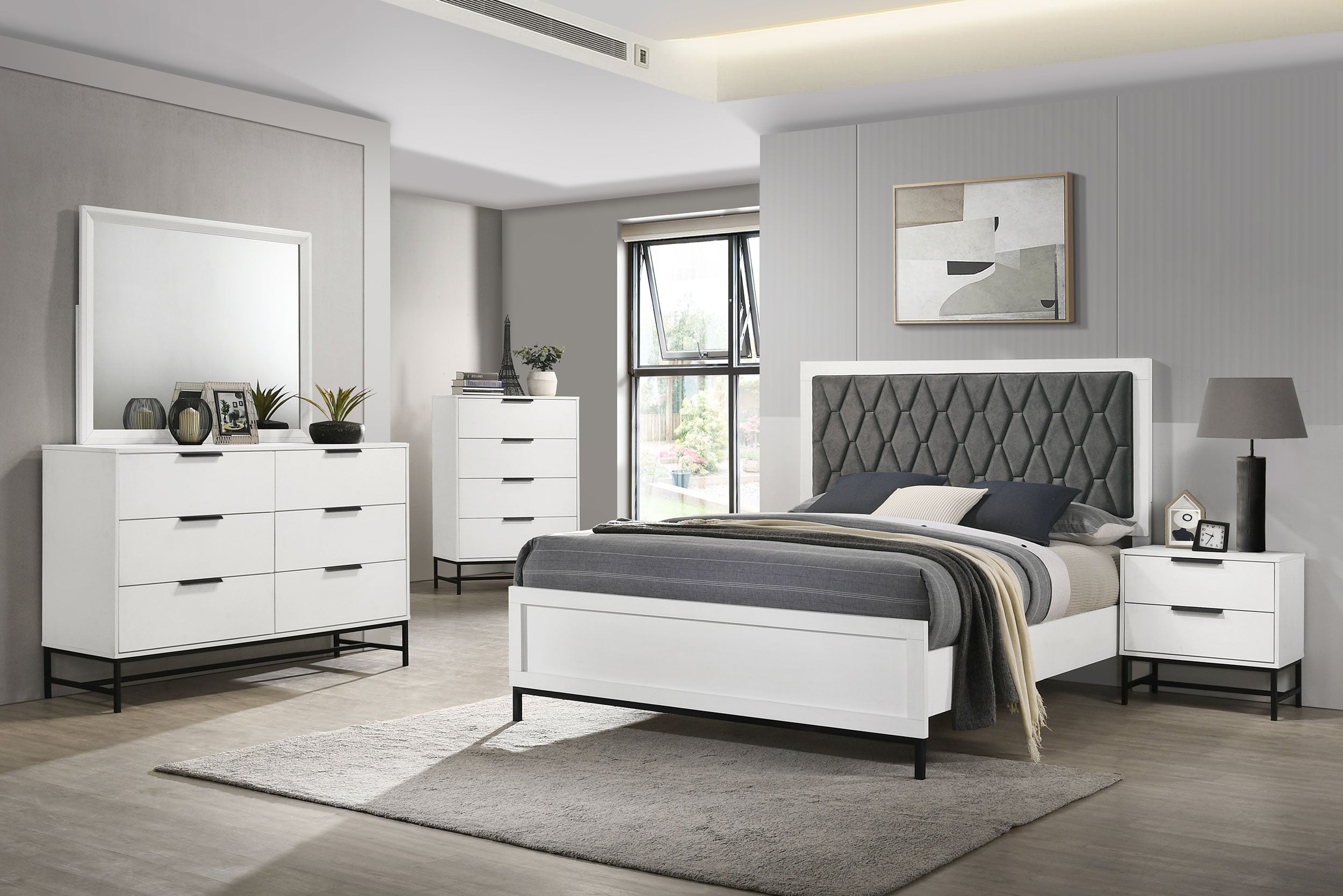 Sonora 2-drawer Nightstand Bedside Table White  — view 14