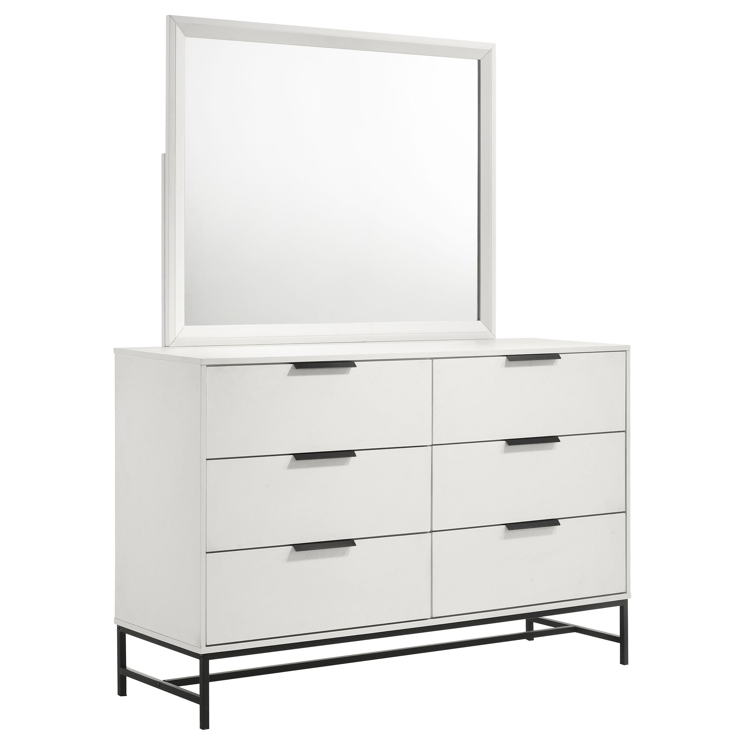 Sonora 6-drawer Dresser with Mirror White — view 1
