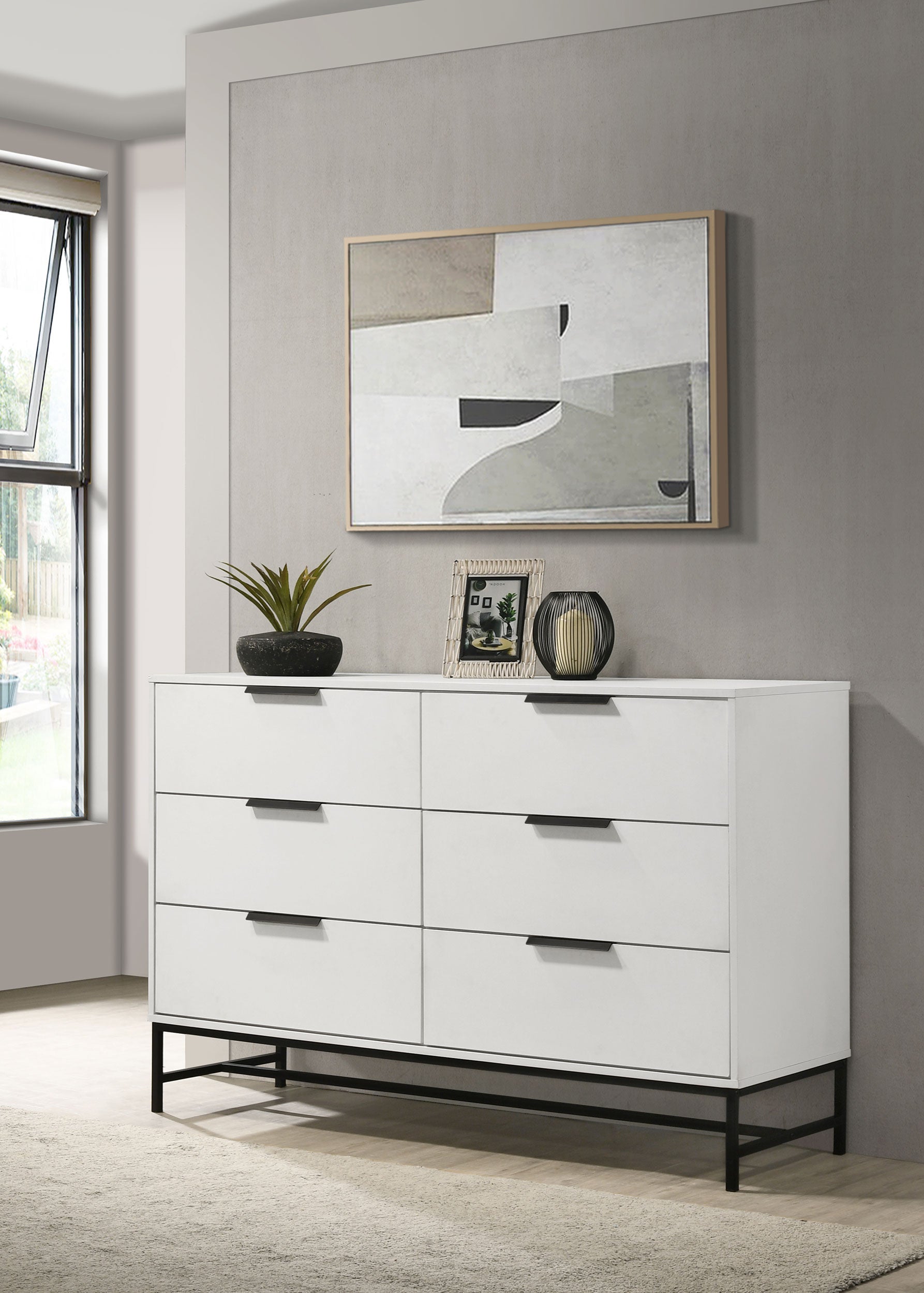 Sonora 6-drawer Bedroom Dresser White  — view 2