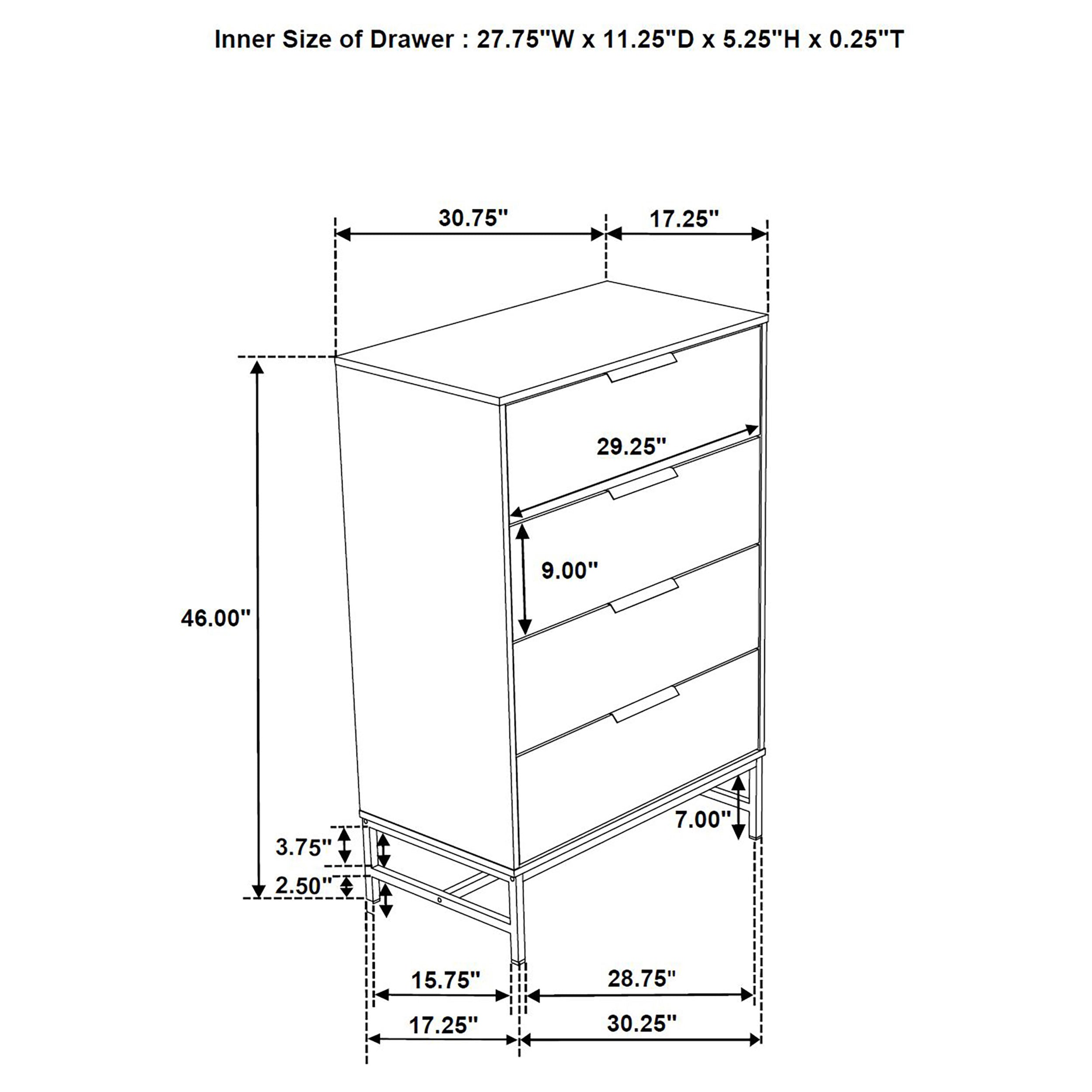 Sonora 4-drawer Bedroom Chest White  — view 12