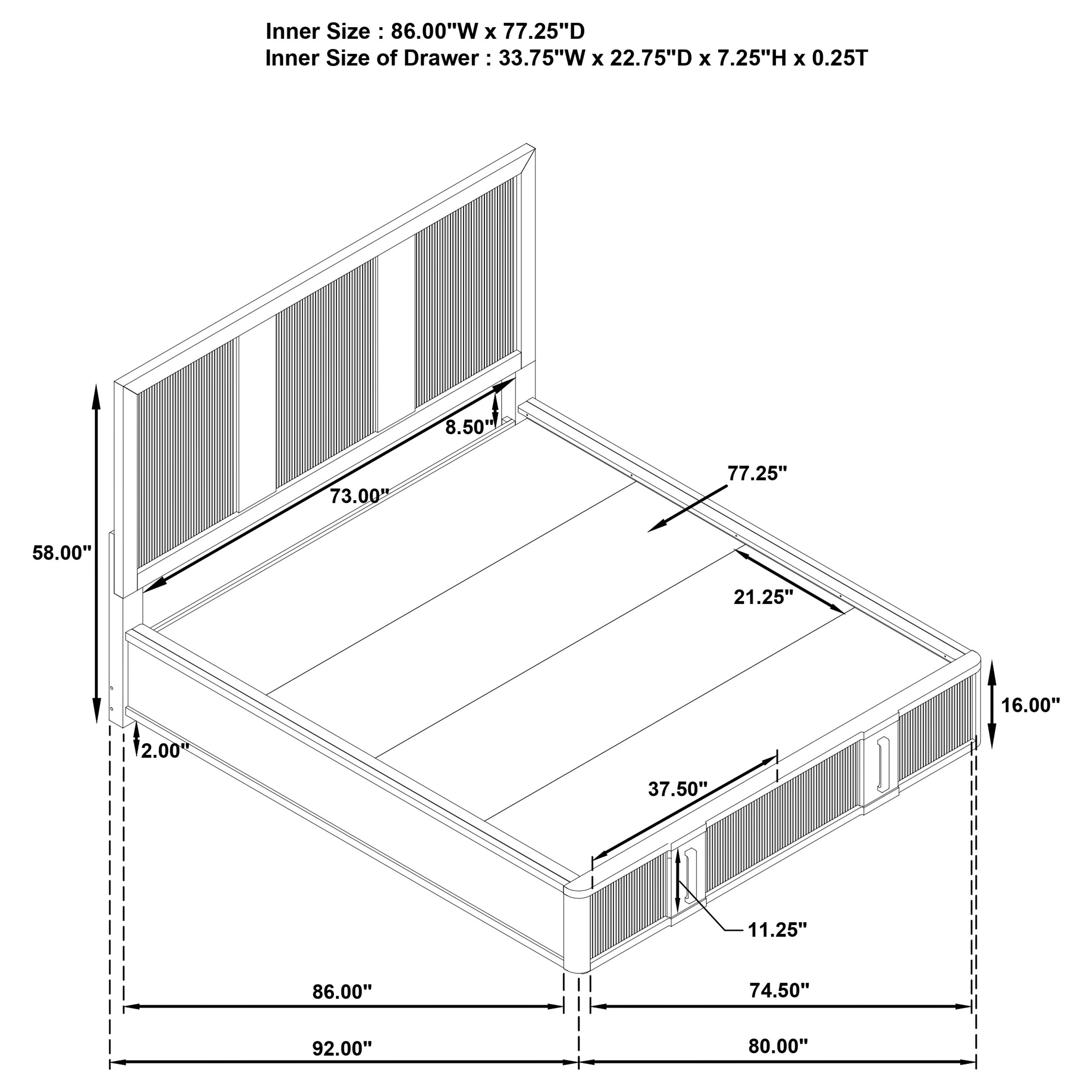 Terrace 2-drawer California King Storage Bed Ash Brown — view 7