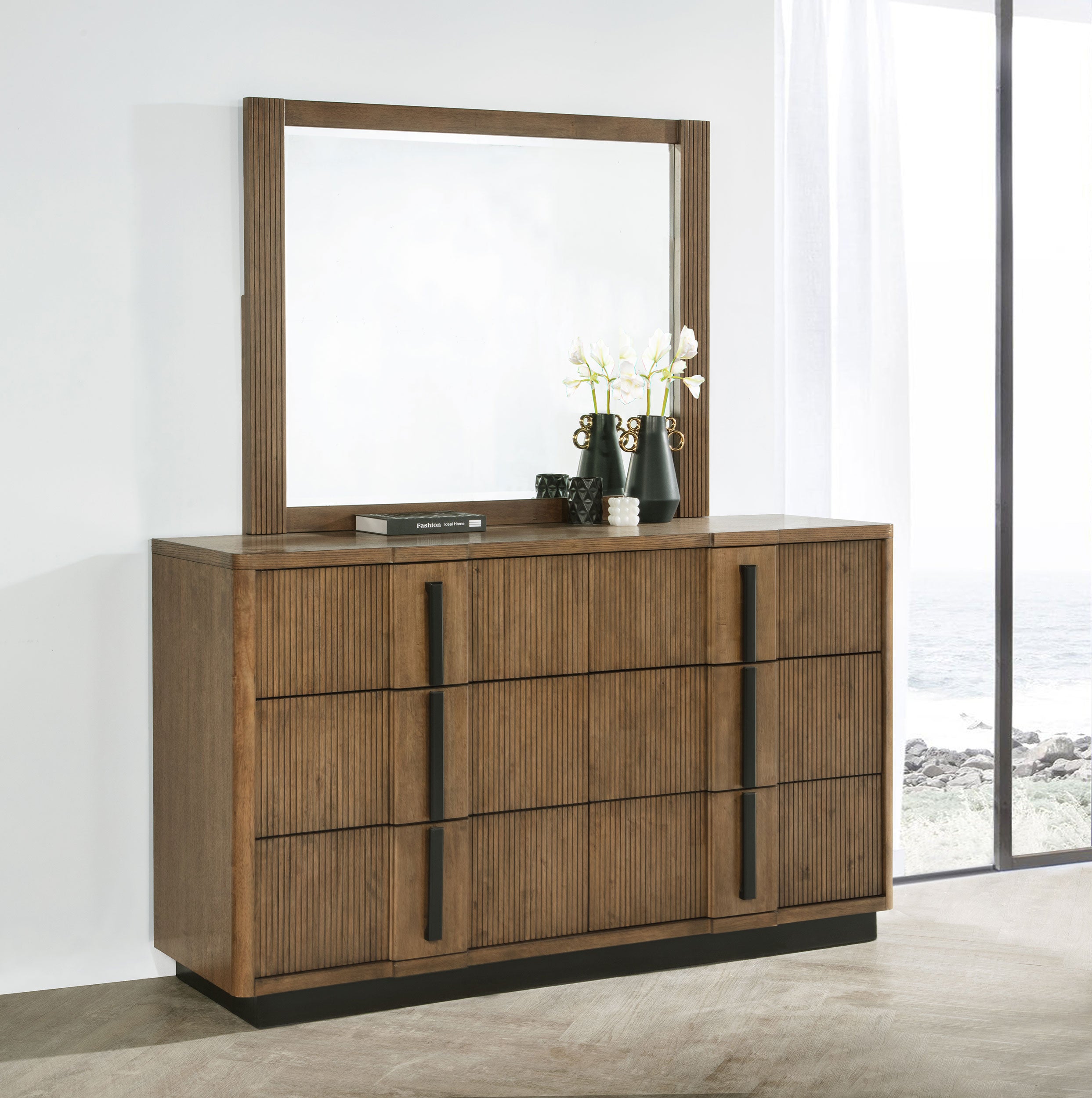 Terrace 6-drawer Dresser and Mirror Ash Brown — view 2