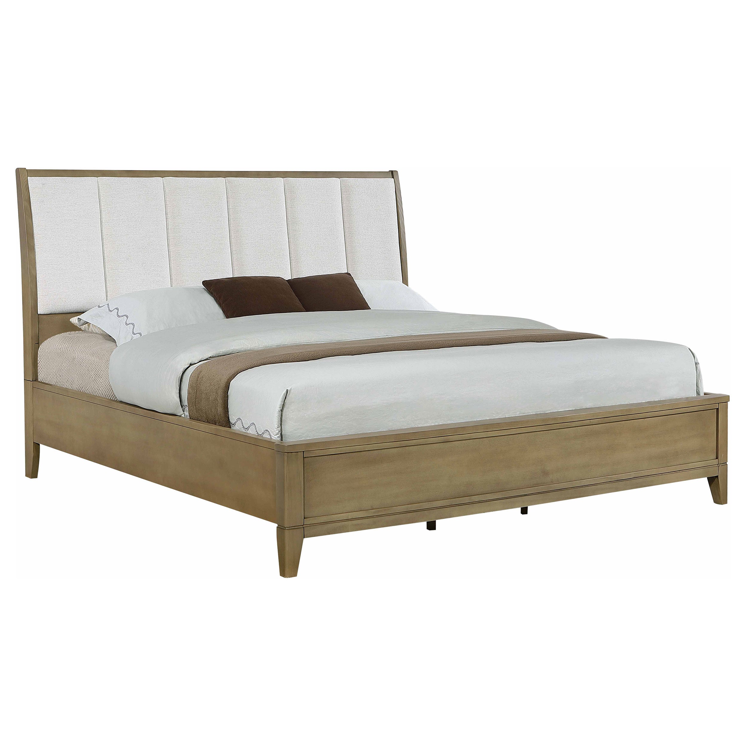 Granada Upholstered Eastern King Panel Bed Natural Pine — view 3